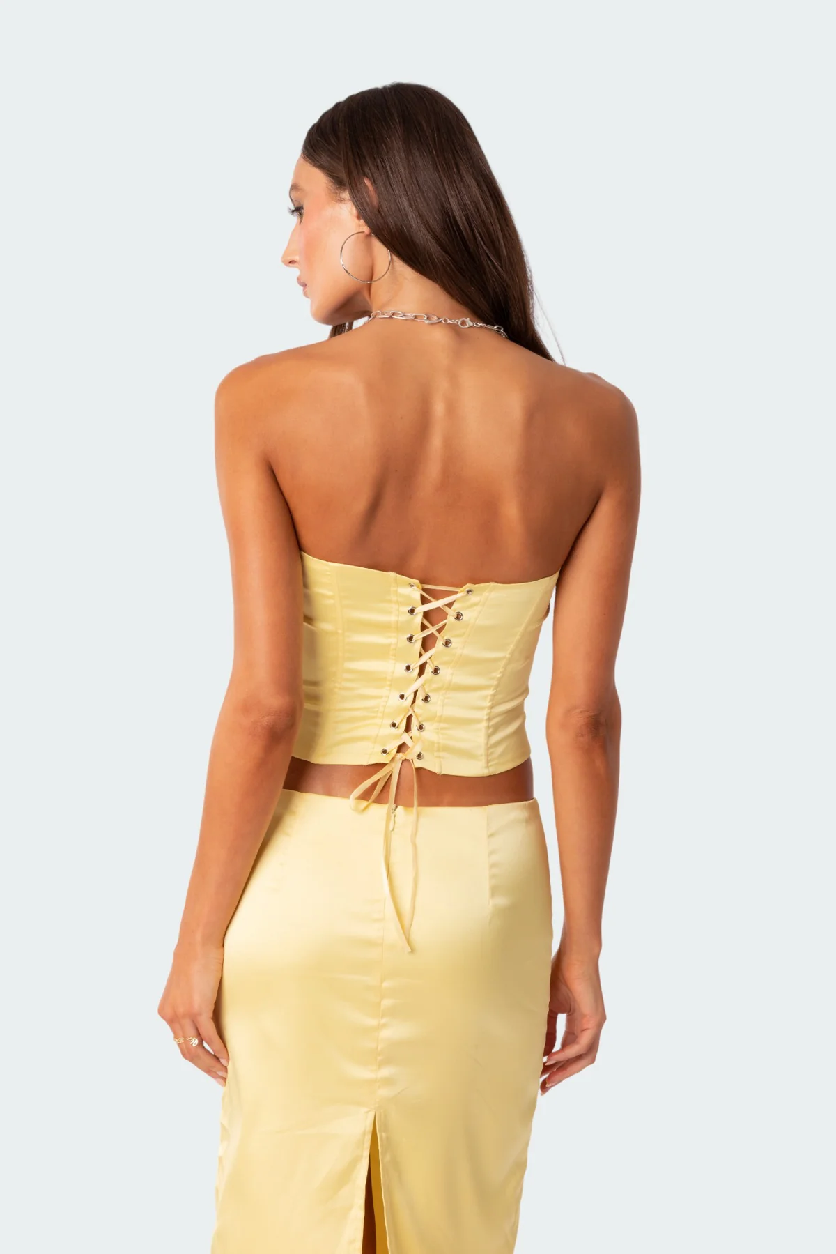 Gracelynn Satin Effect Lace Up Corset - Image 5