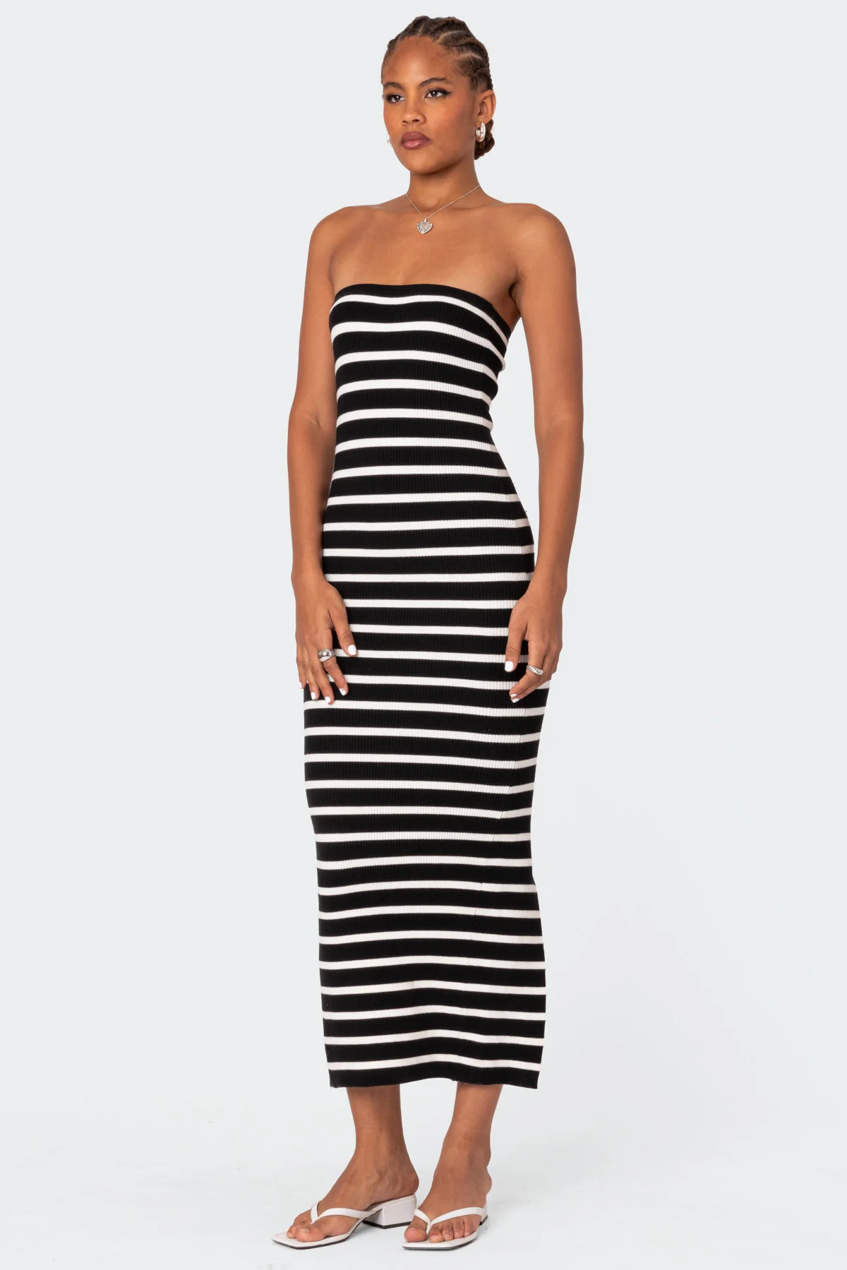 Knit Back Slitted Maxi Dress - Image 3