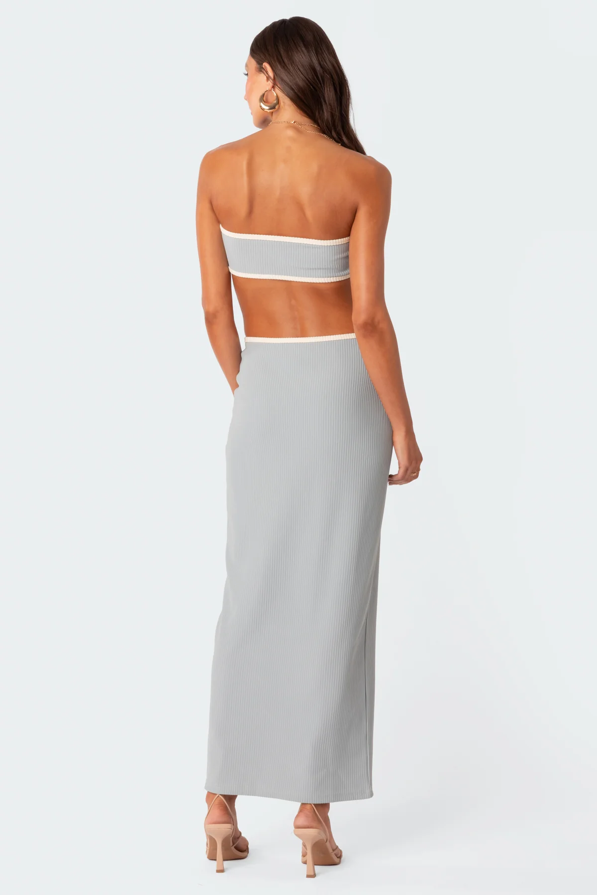 Michelle Ribbed Cut Out Maxi Dress - Image 4
