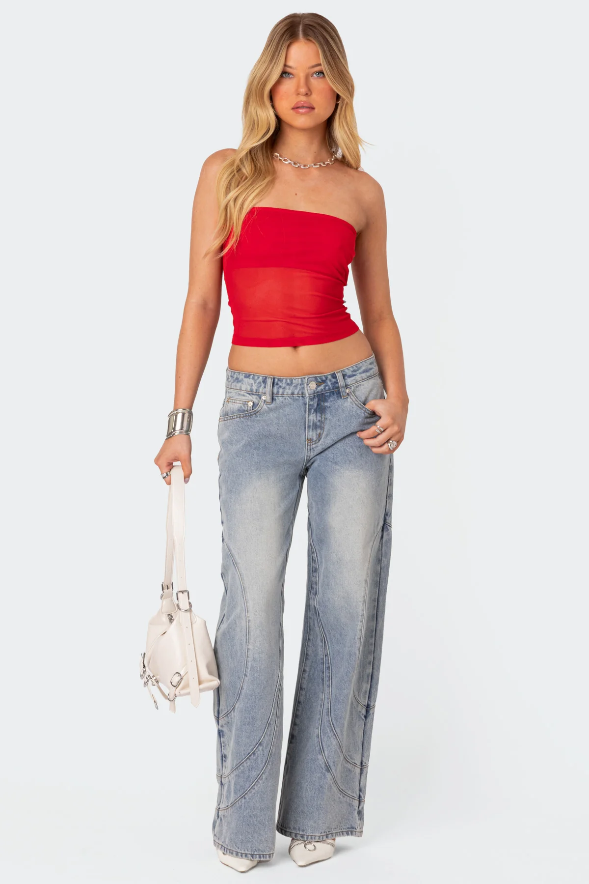 Celestia Sheer Mesh Tube Top - Image 2