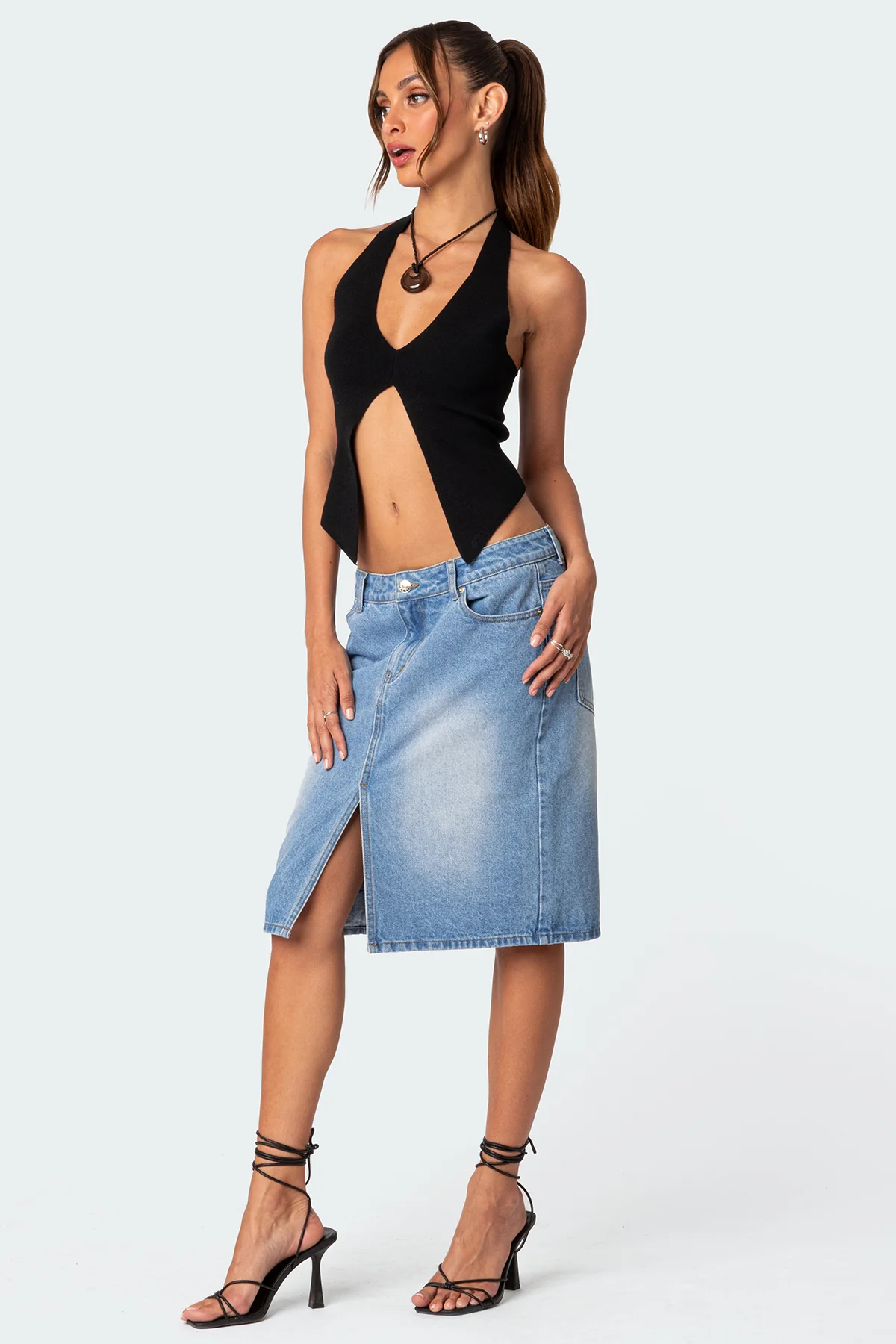 Sculpt Knitted Split Front Top - Image 5