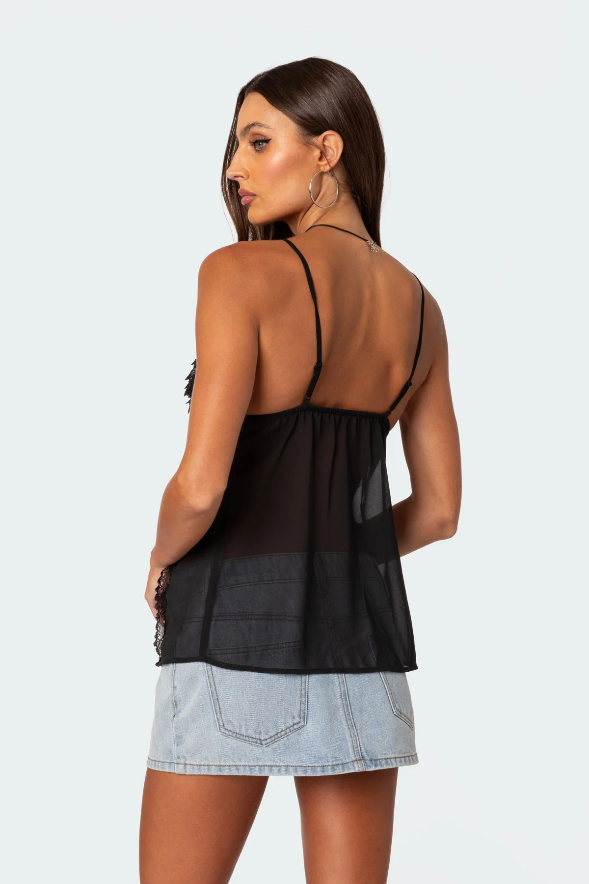 Linette Lacey Sheer Split Front Top - Image 5