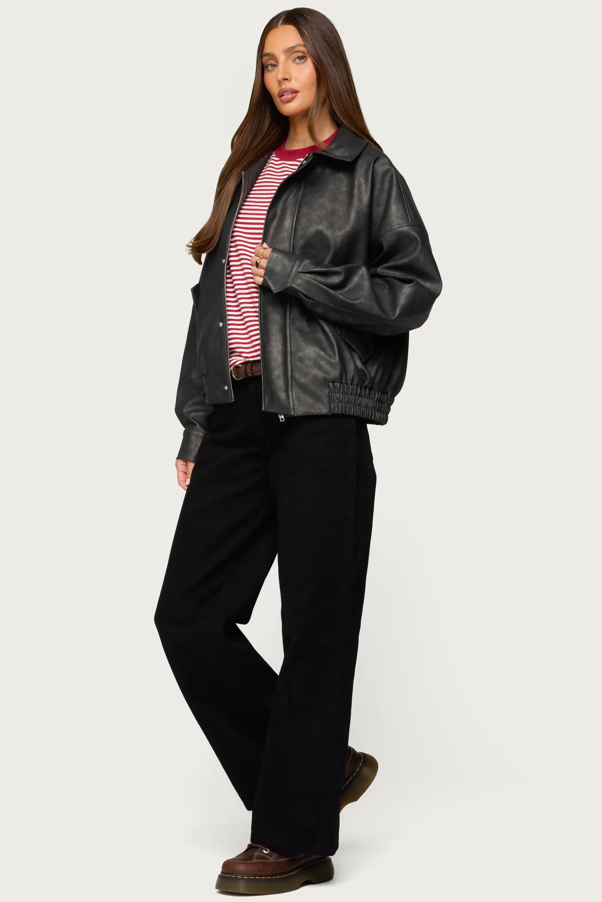 Mori Oversized Faux Leather Jacket - Image 5