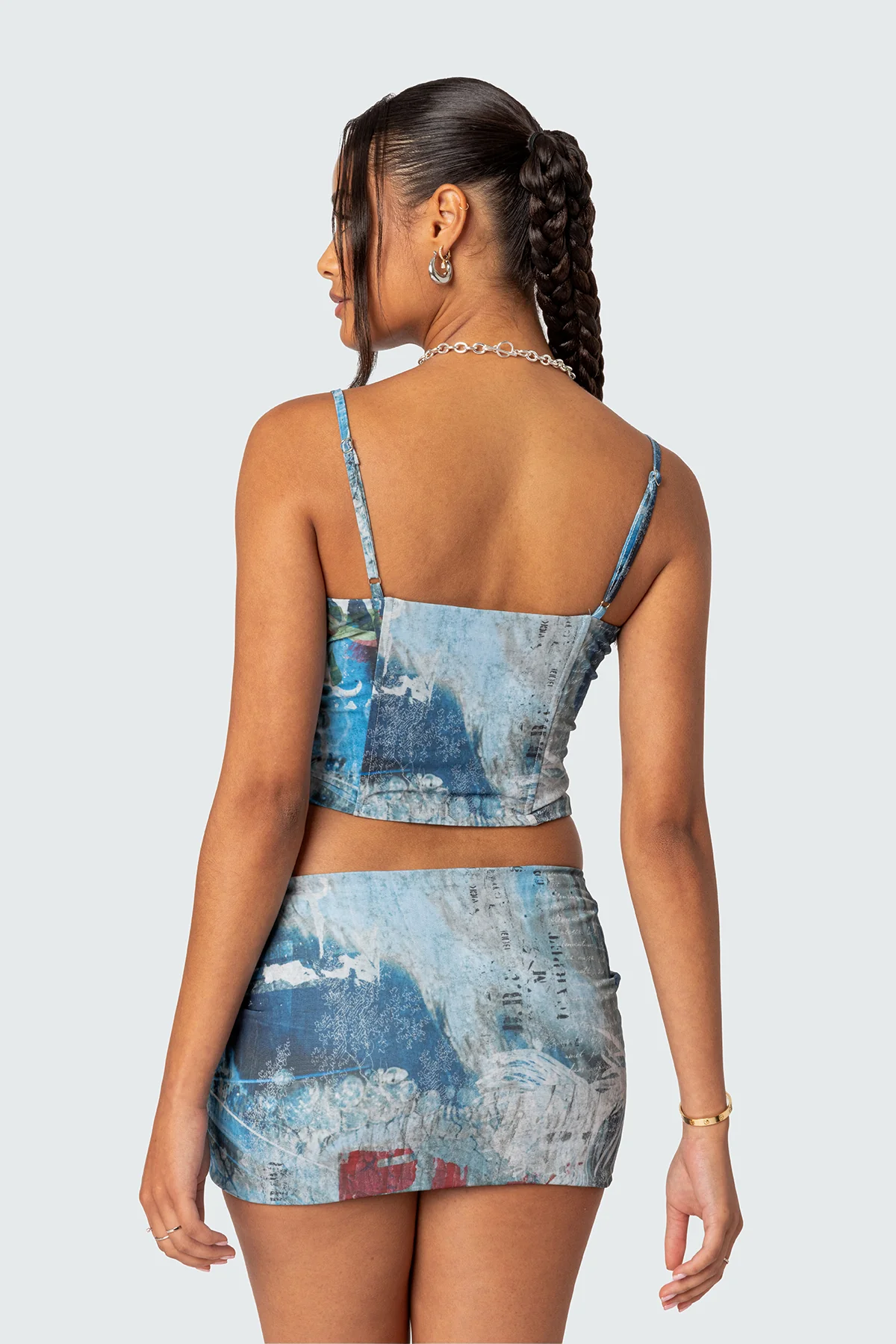 Love Letter Printed Mesh Corset - Image 4