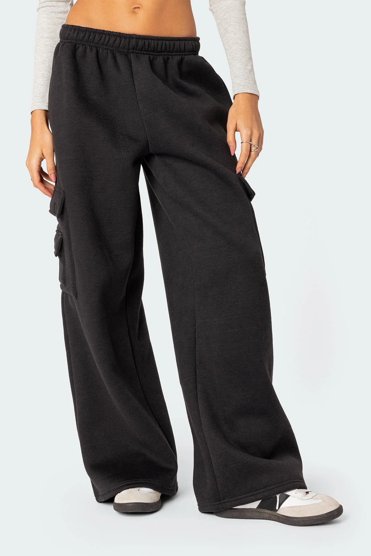 Wide Leg Cargo Sweatpants - Image 2