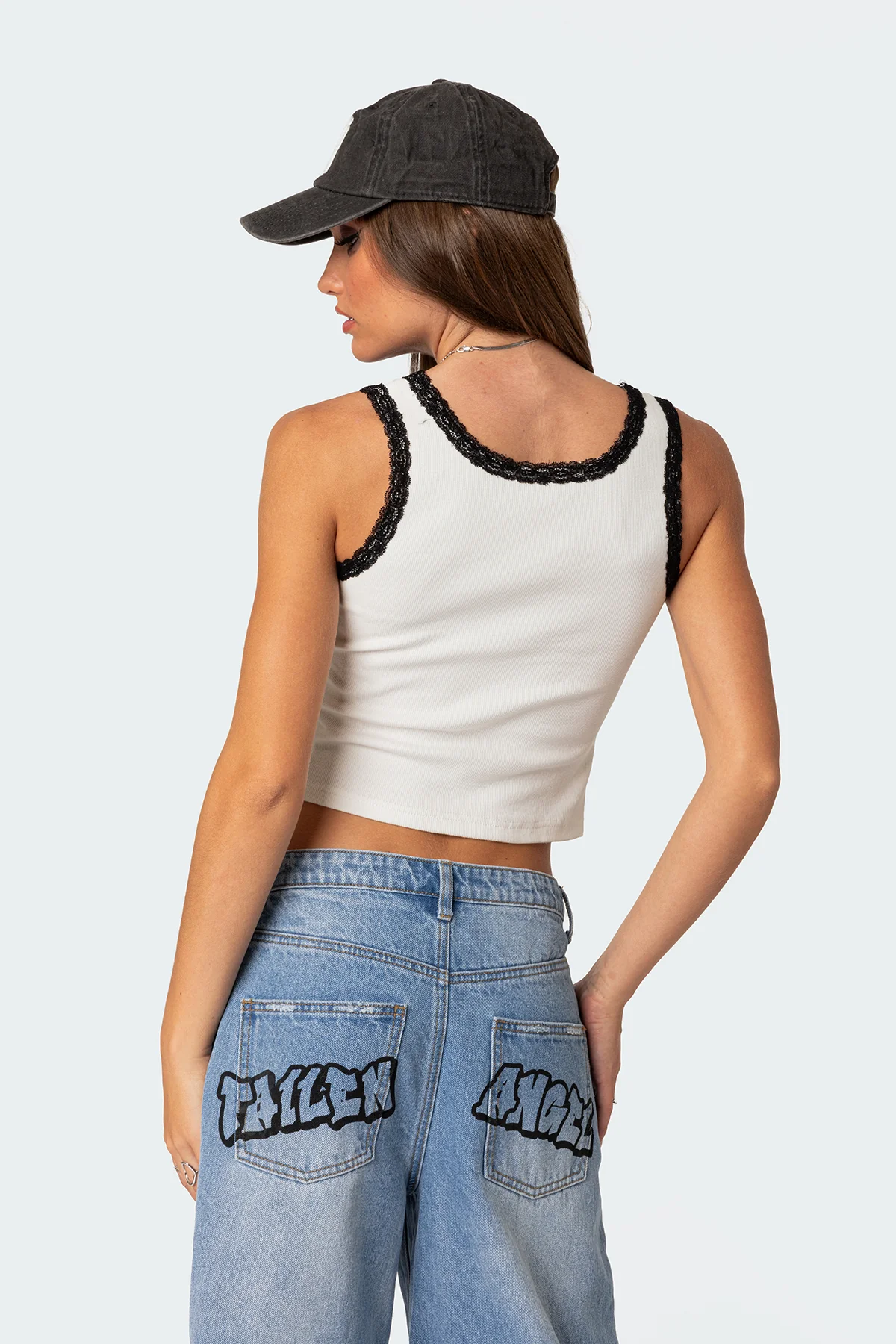 Alix Lacey Ribbed Tank Top - Image 4