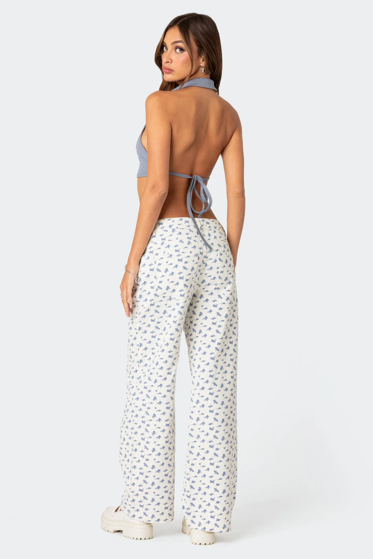Open Back Collared Crop Top - Image 2