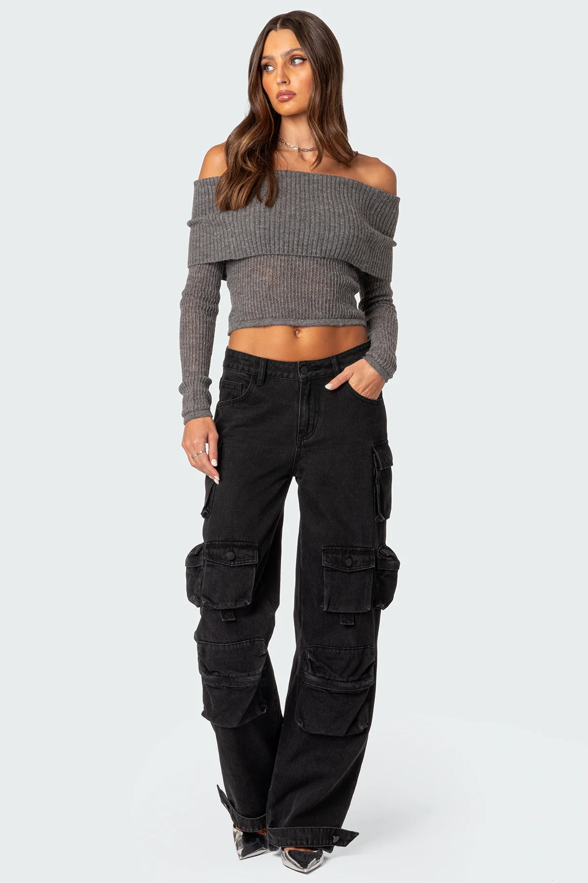Lili fold over knit top - Image 2