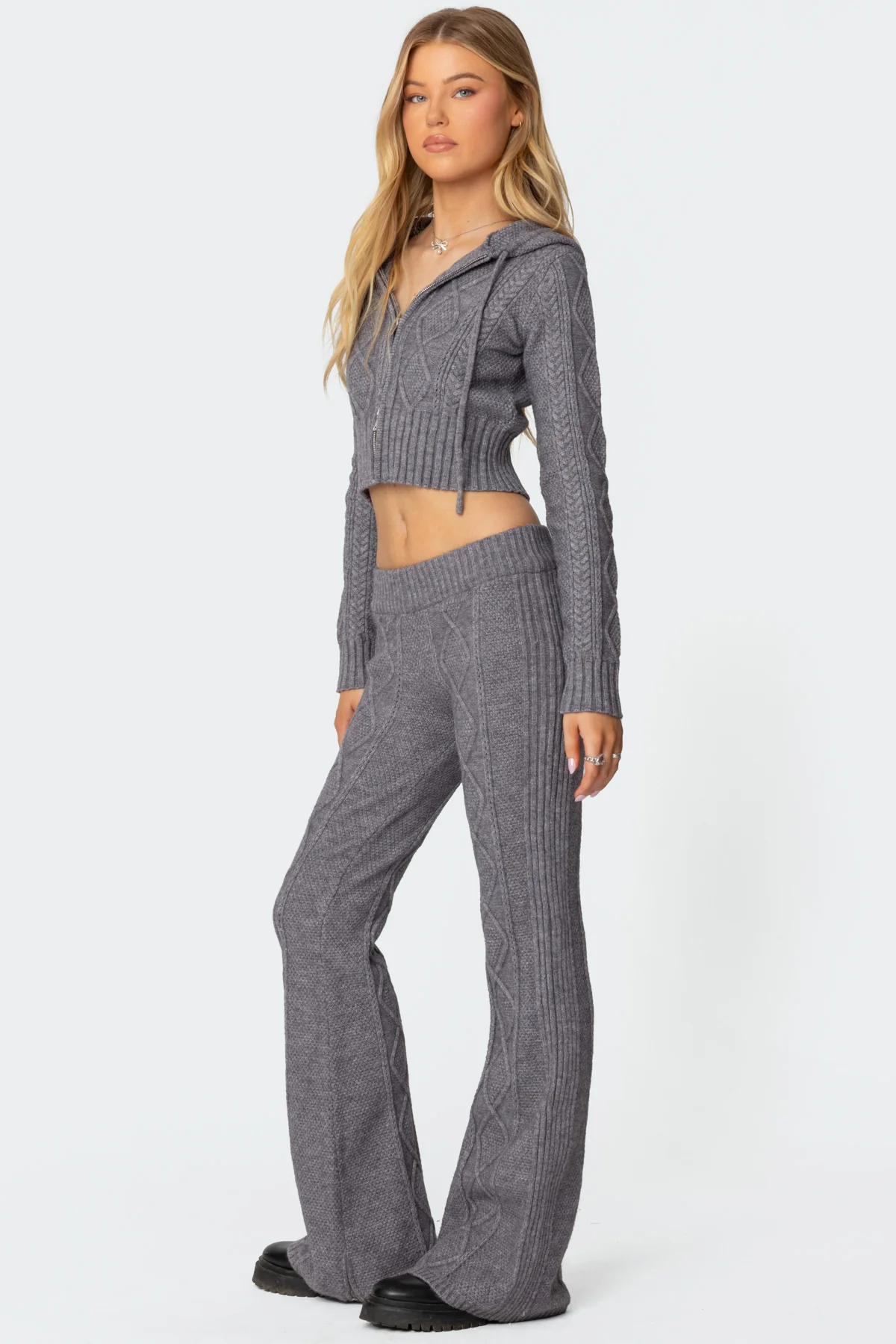 Ray Cable Knit Hooded Cardigan - Image 5