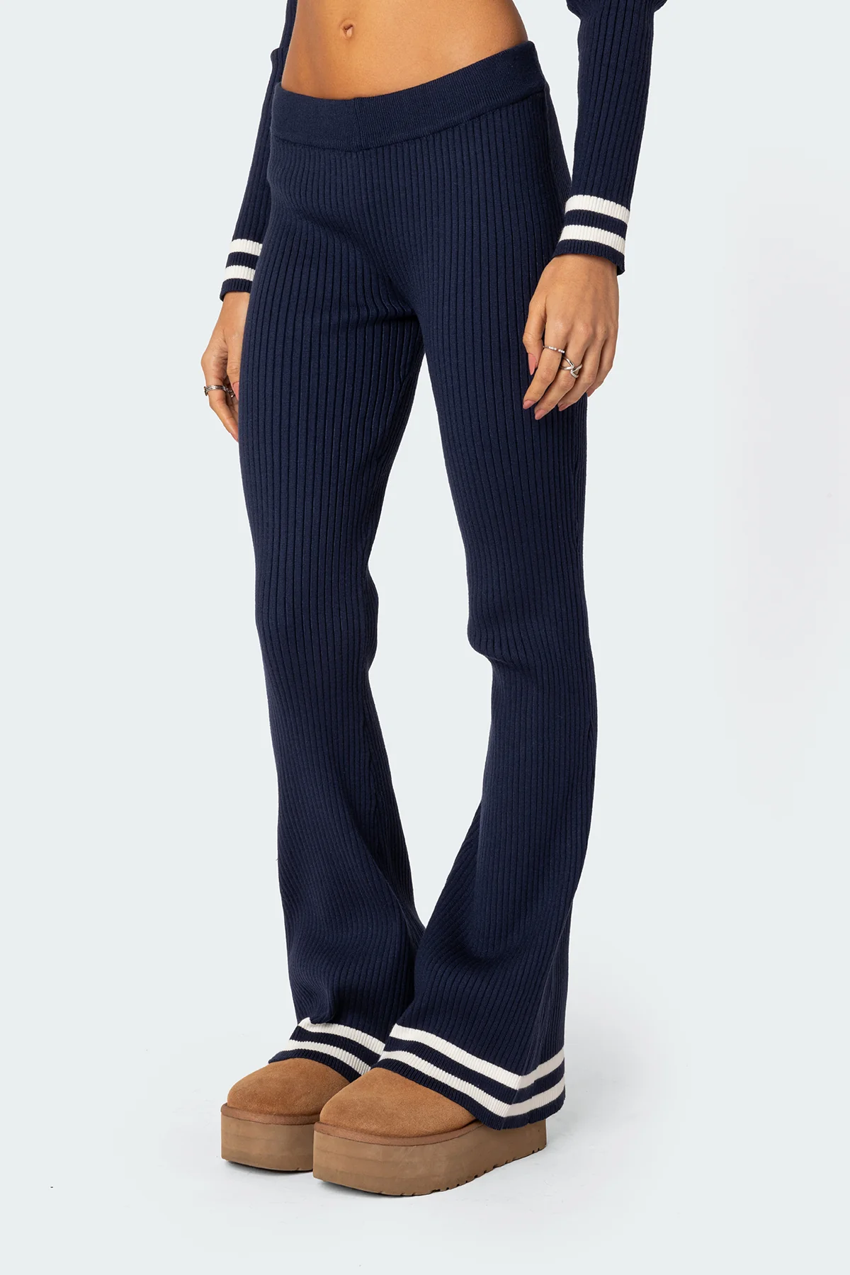 Pluto Ribbed Flared Pants - Image 3