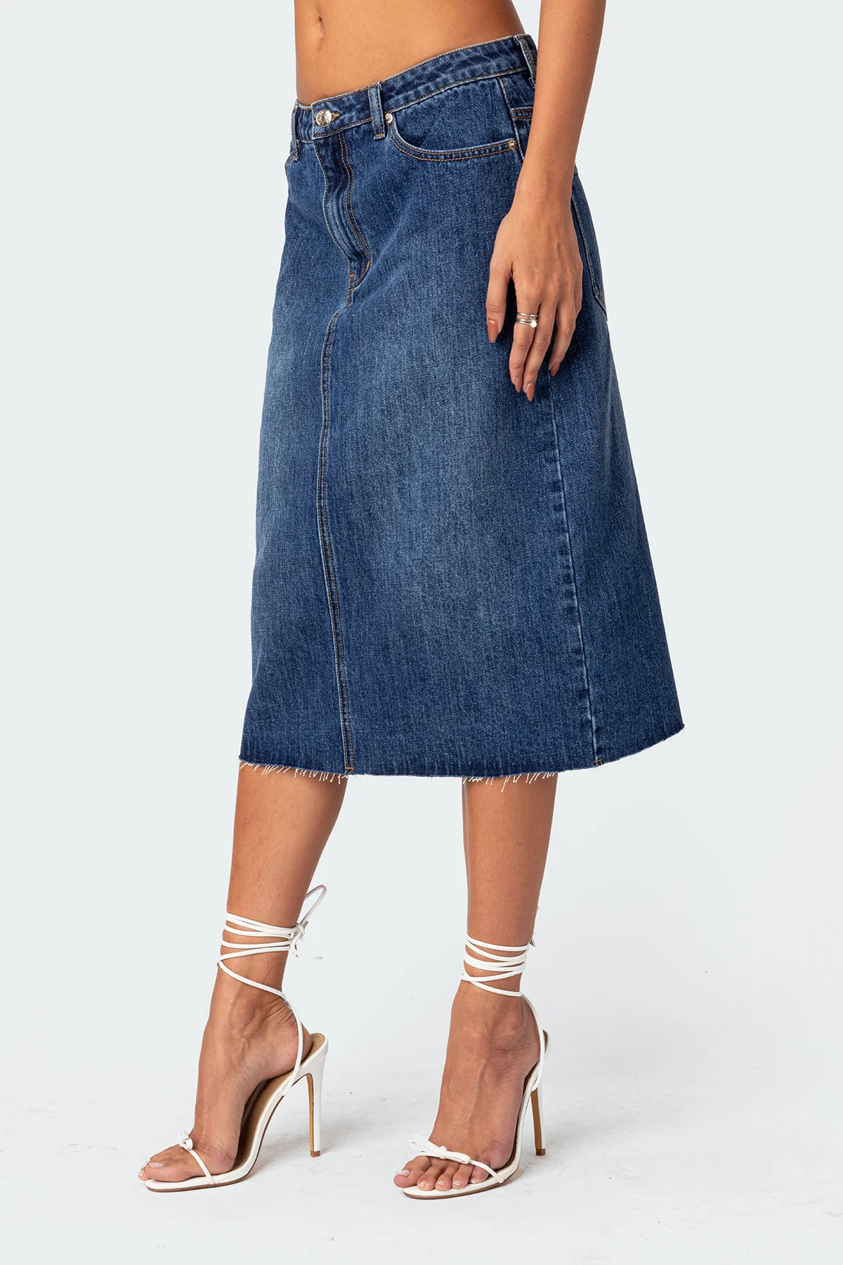 Mirah Denim Midi Skirt - Image 3