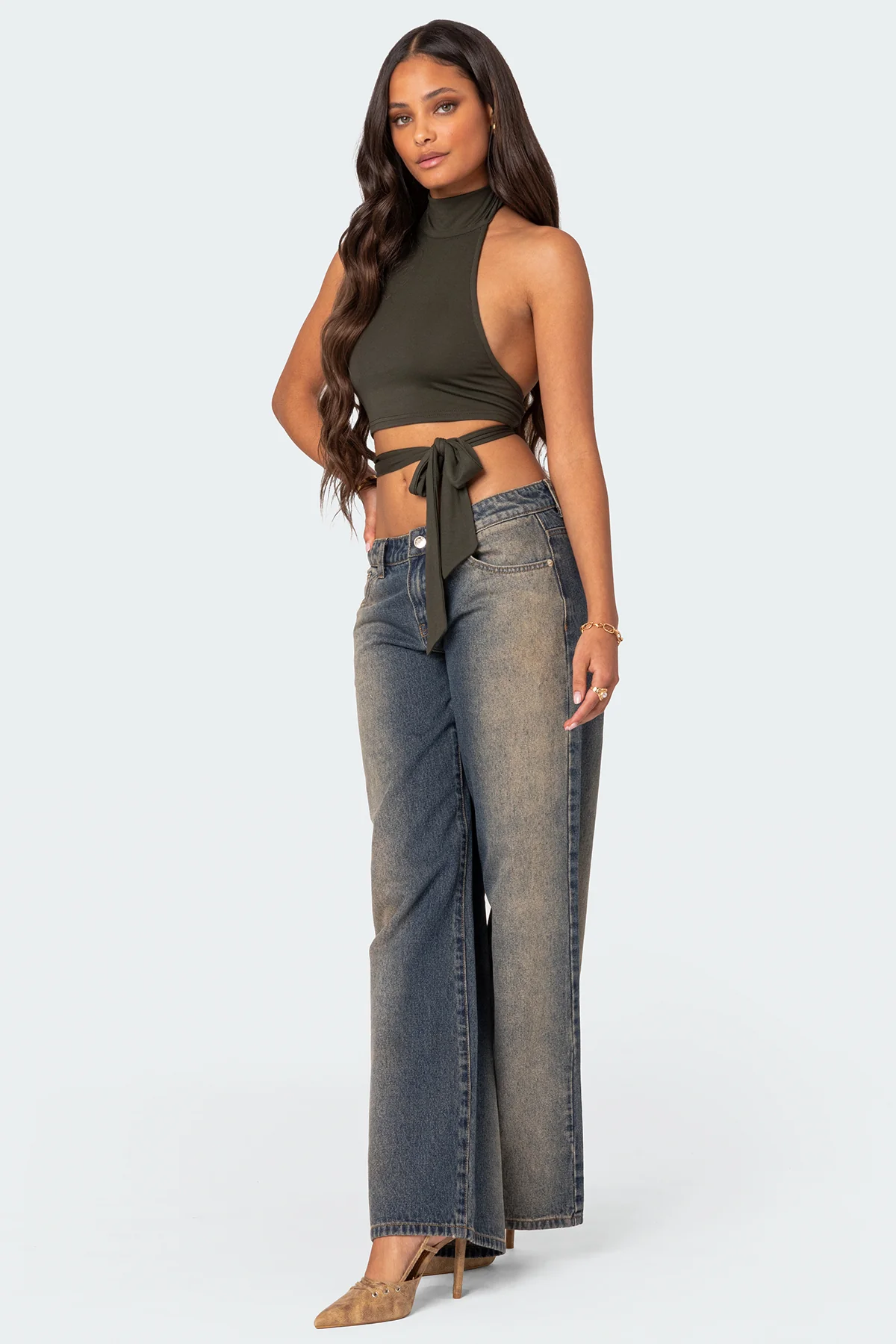 Hamlin Wrap Tie Crop Top - Image 5