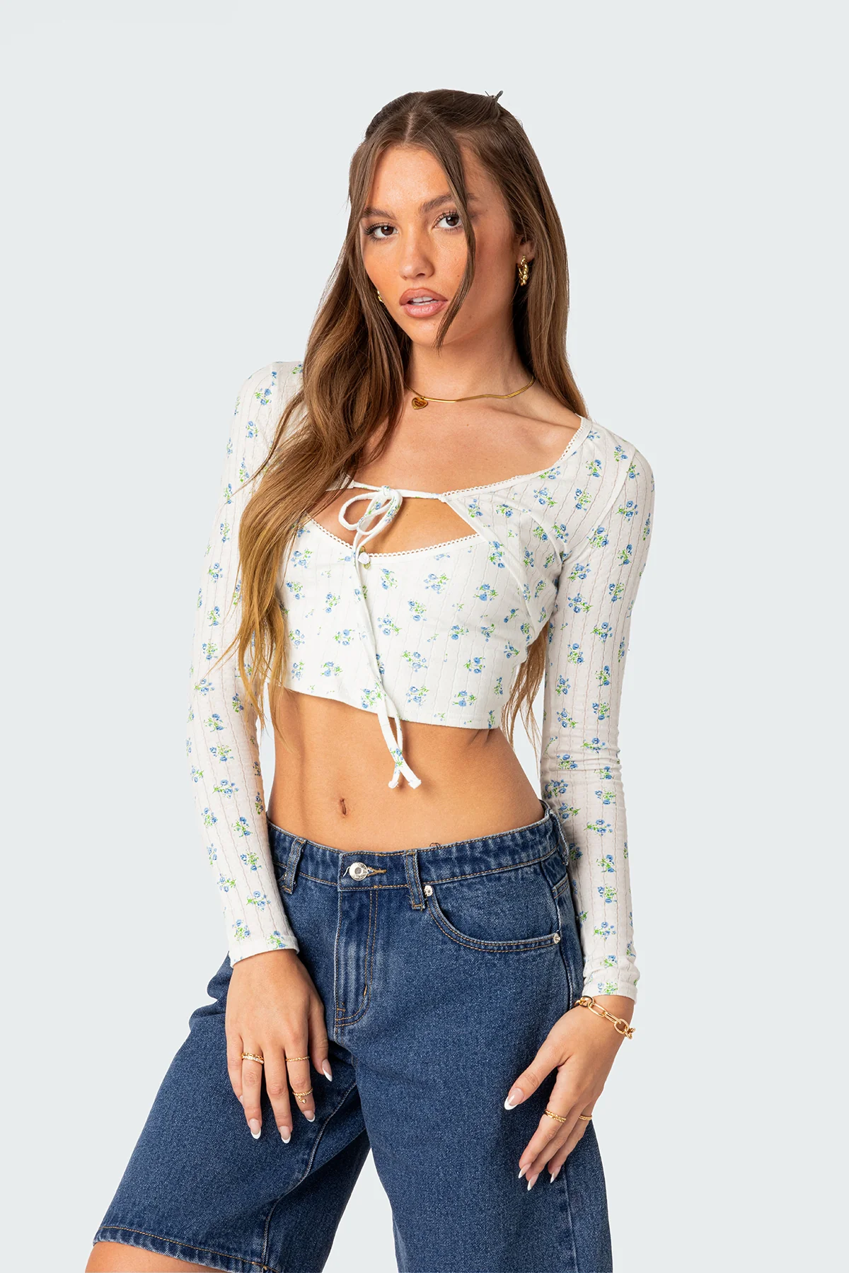 Pointelle Two Piece Shrug Top - Image 3