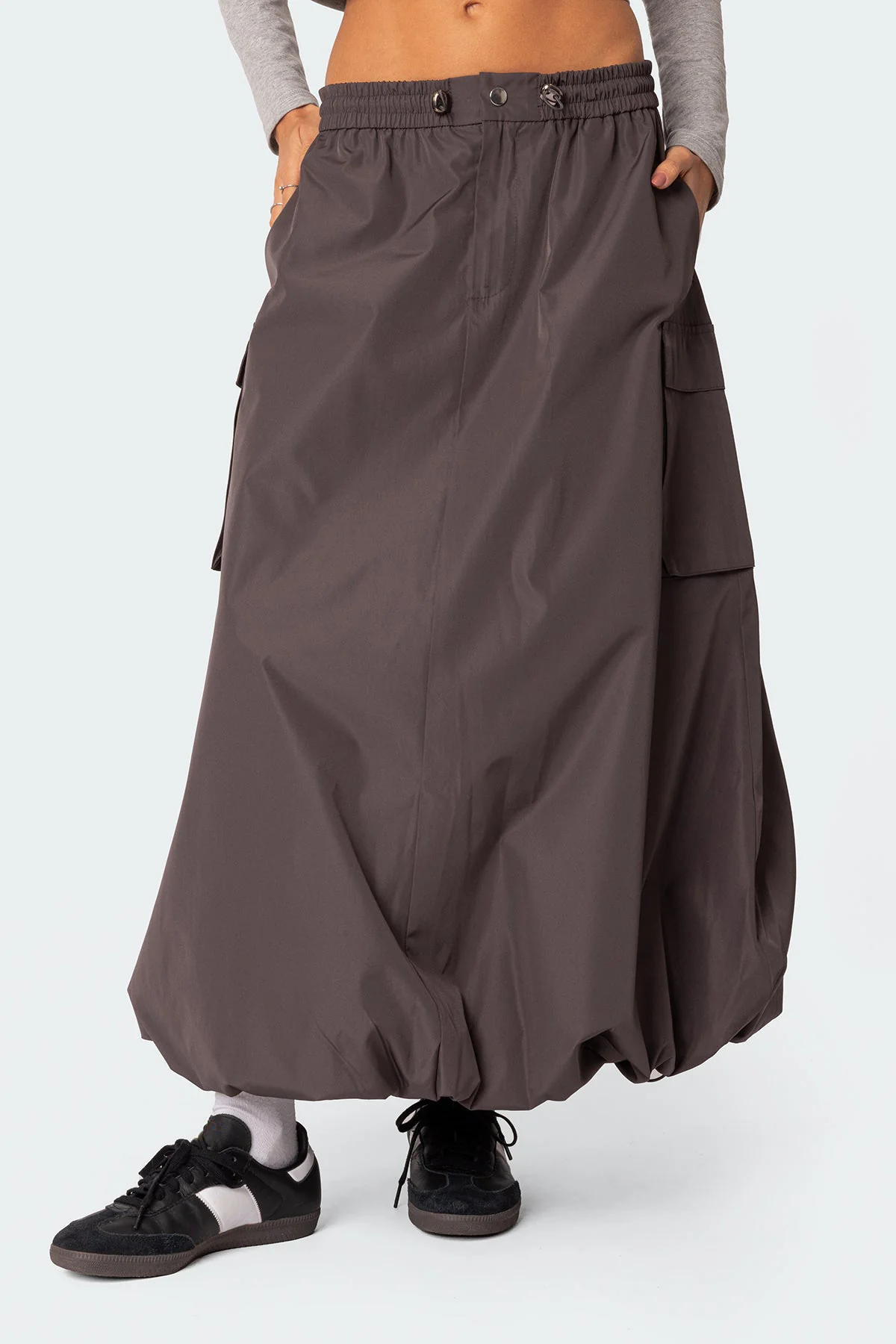Bubble Cargo Nylon Maxi Skirt - Image 2