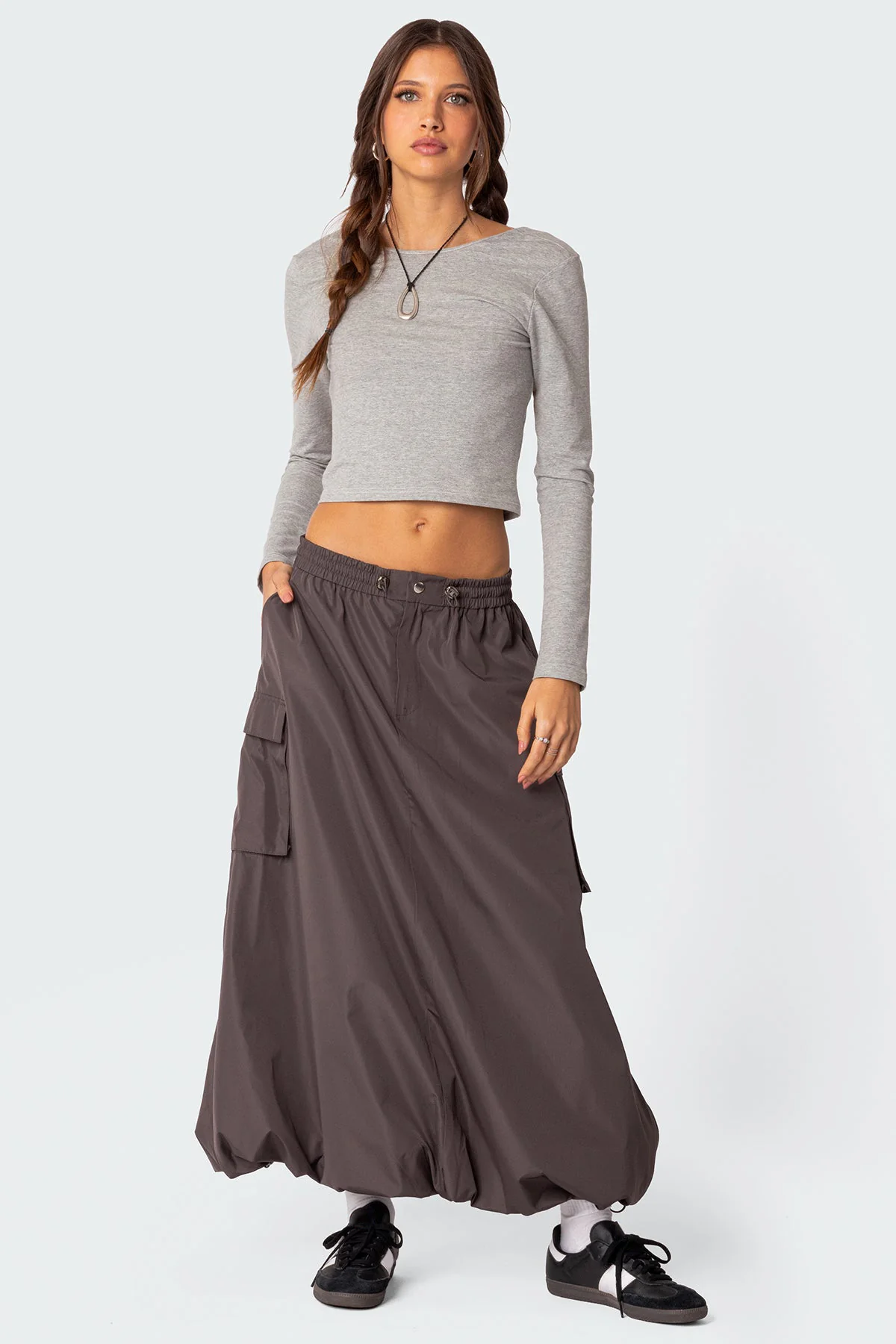 Bubble Cargo Nylon Maxi Skirt - Image 5