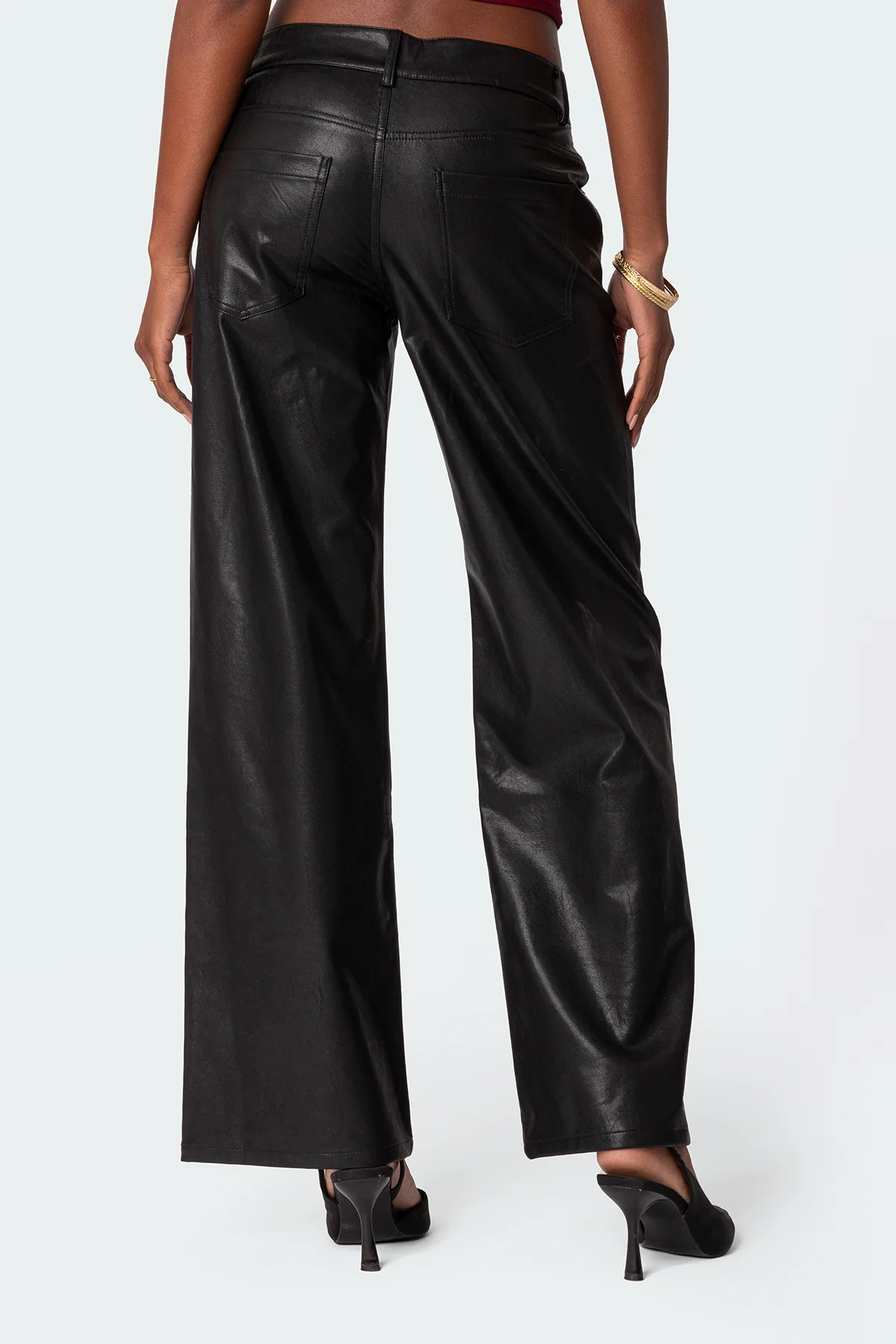 Faux Leather Straight Leg Pants - Image 4