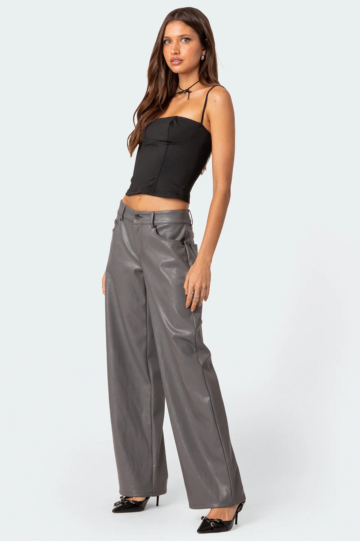 Faux Leather Straight Leg Pants - Image 5