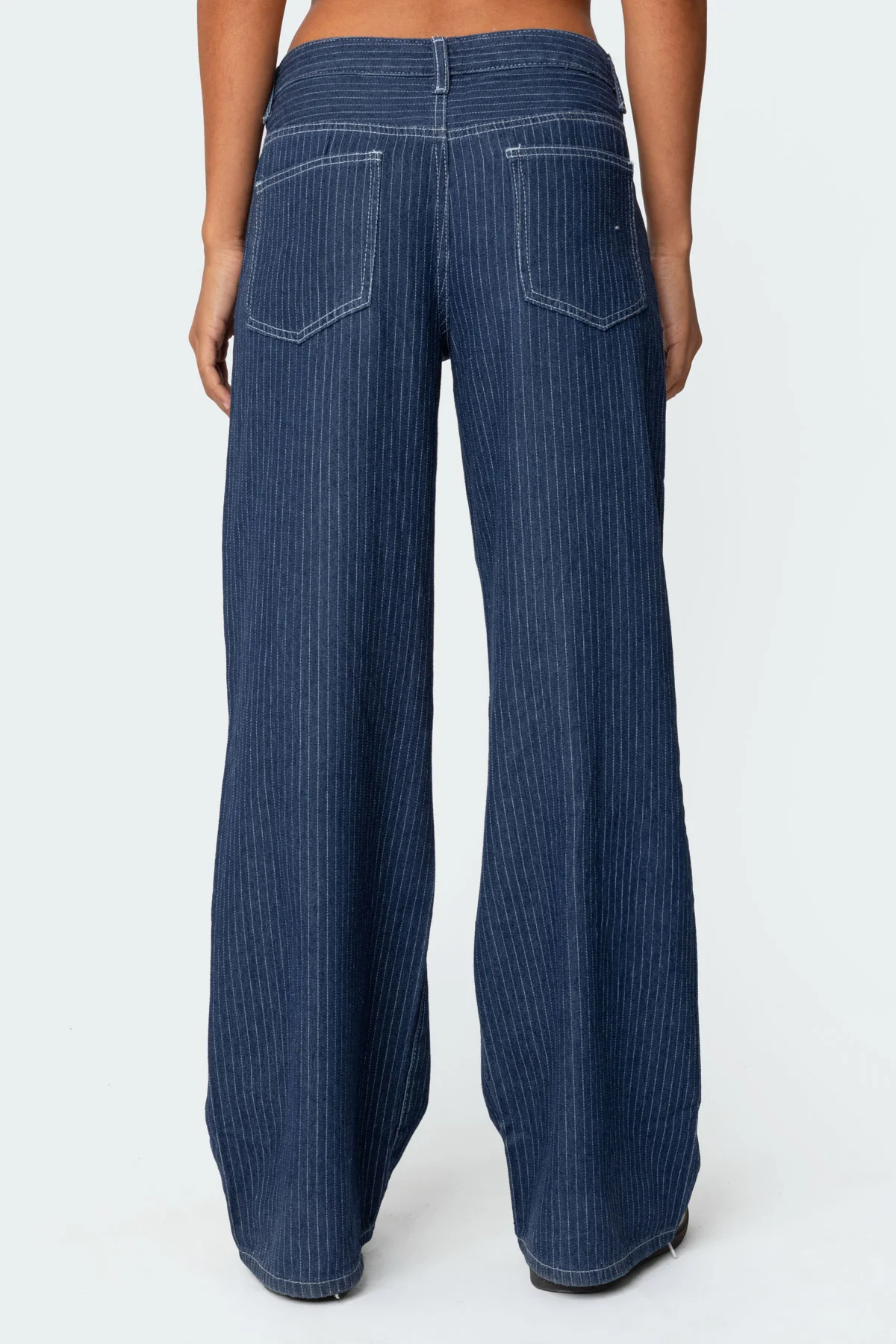 Pinstripe Low Rise Baggy Jeans - Image 4