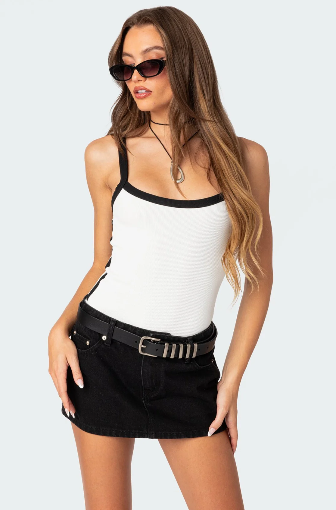 Contrast Ribbed Bodysuit - Image 2