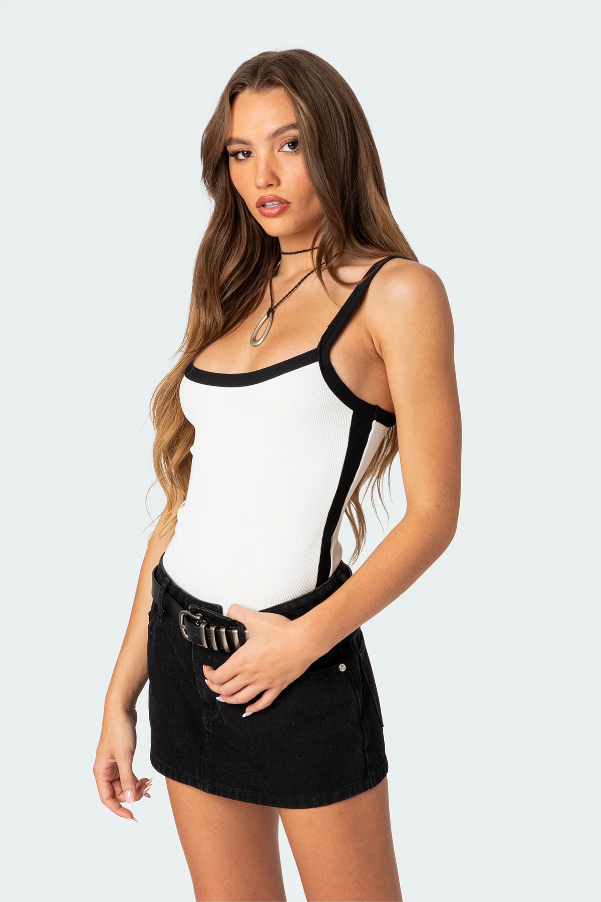 Contrast Ribbed Bodysuit - Image 4