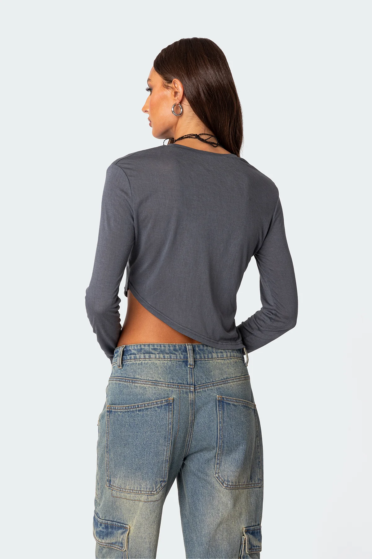 Asymmetric Long Sleeve T Shirt - Image 5
