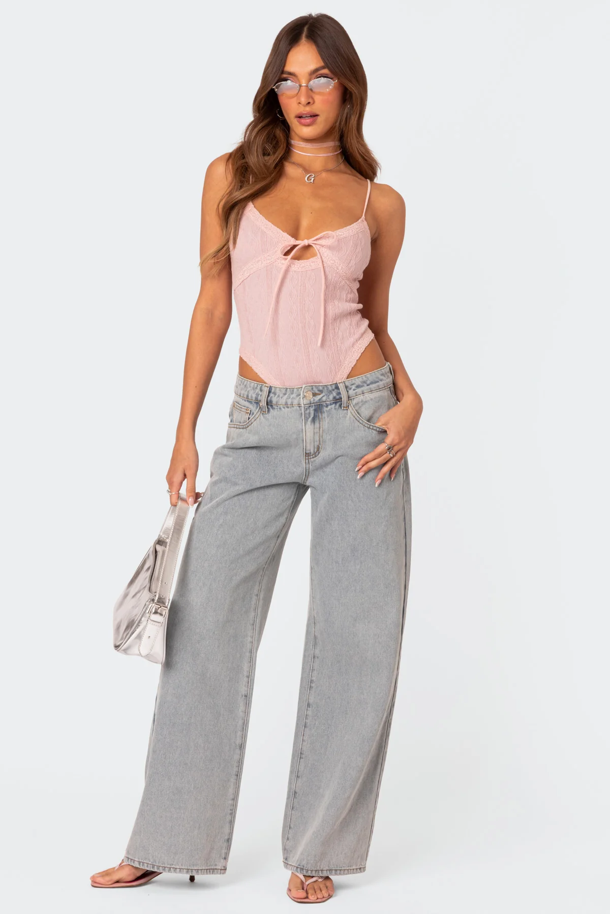 Lacey Knit Cut Out Bodysuit - Image 2