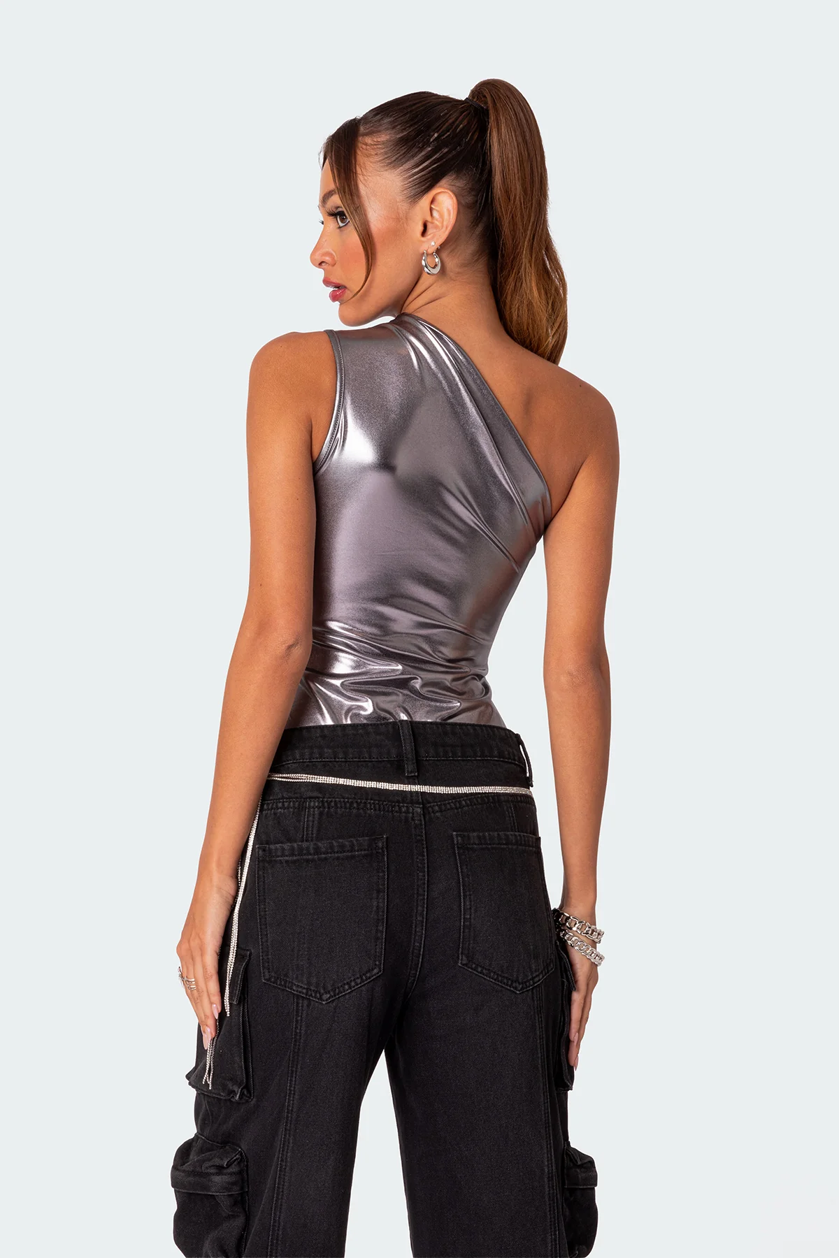Feona Gathered Metallic Bodysuit - Image 4
