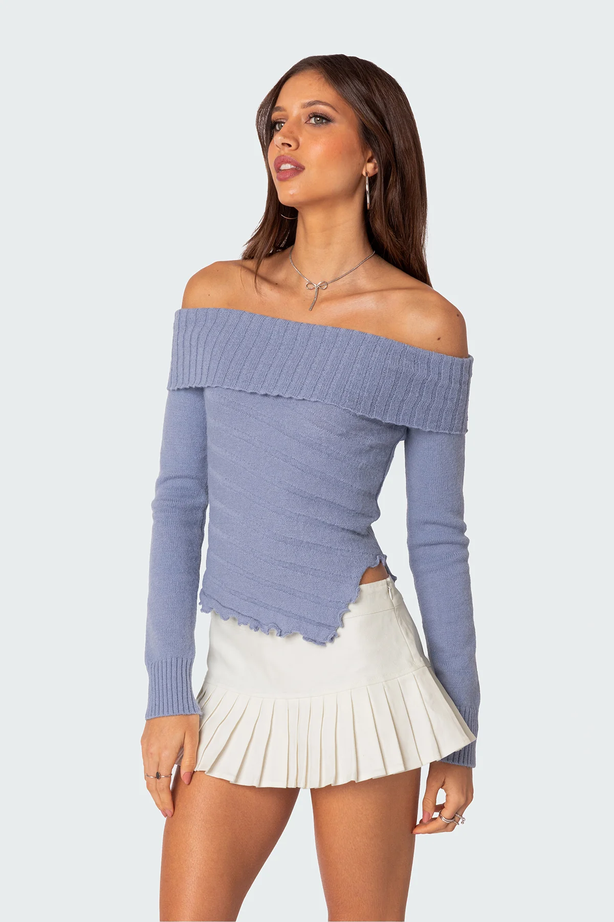 Sonya Fold Over Knit Top - Image 3