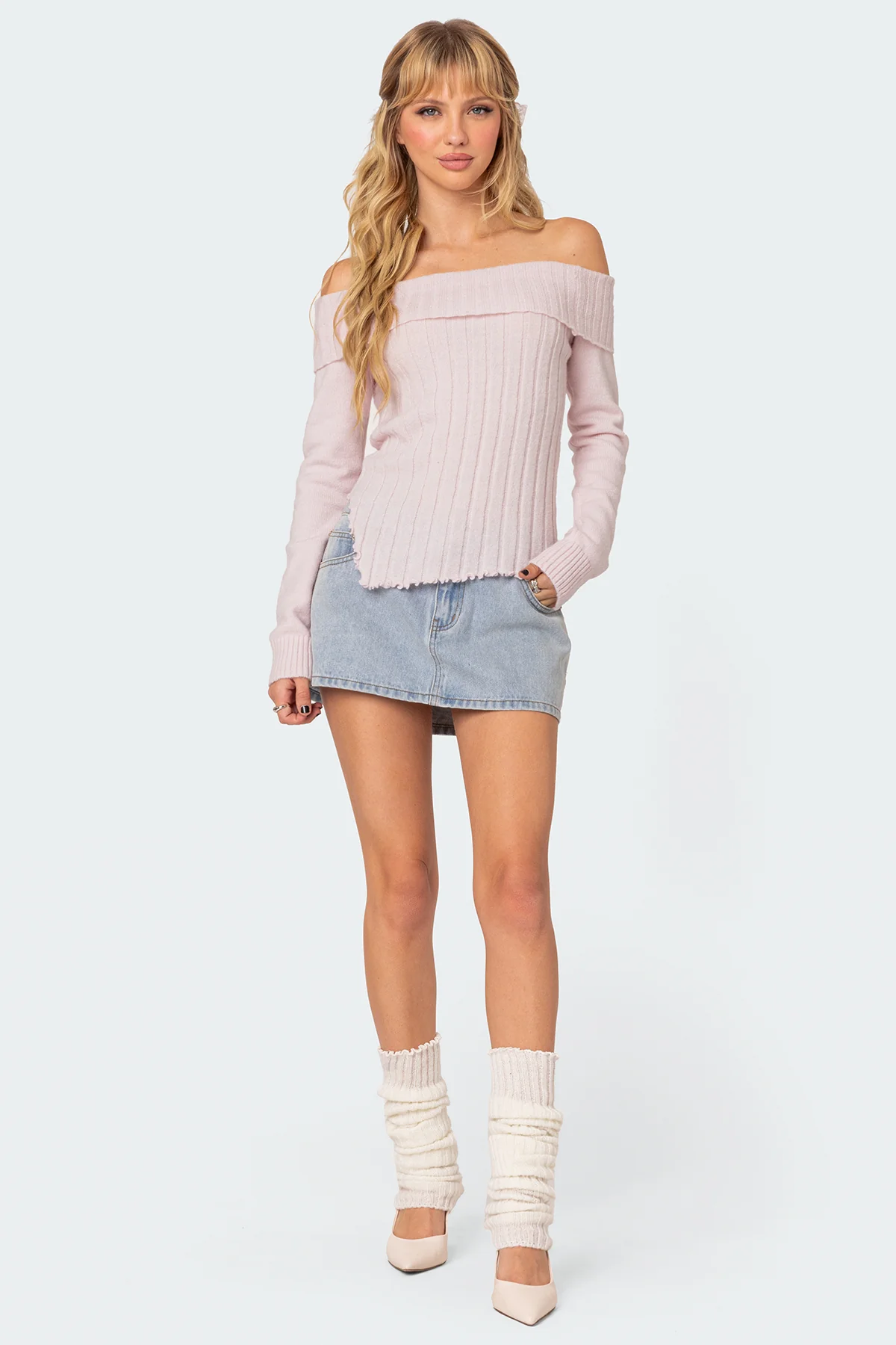 Sonya Fold Over Knit Top - Image 5