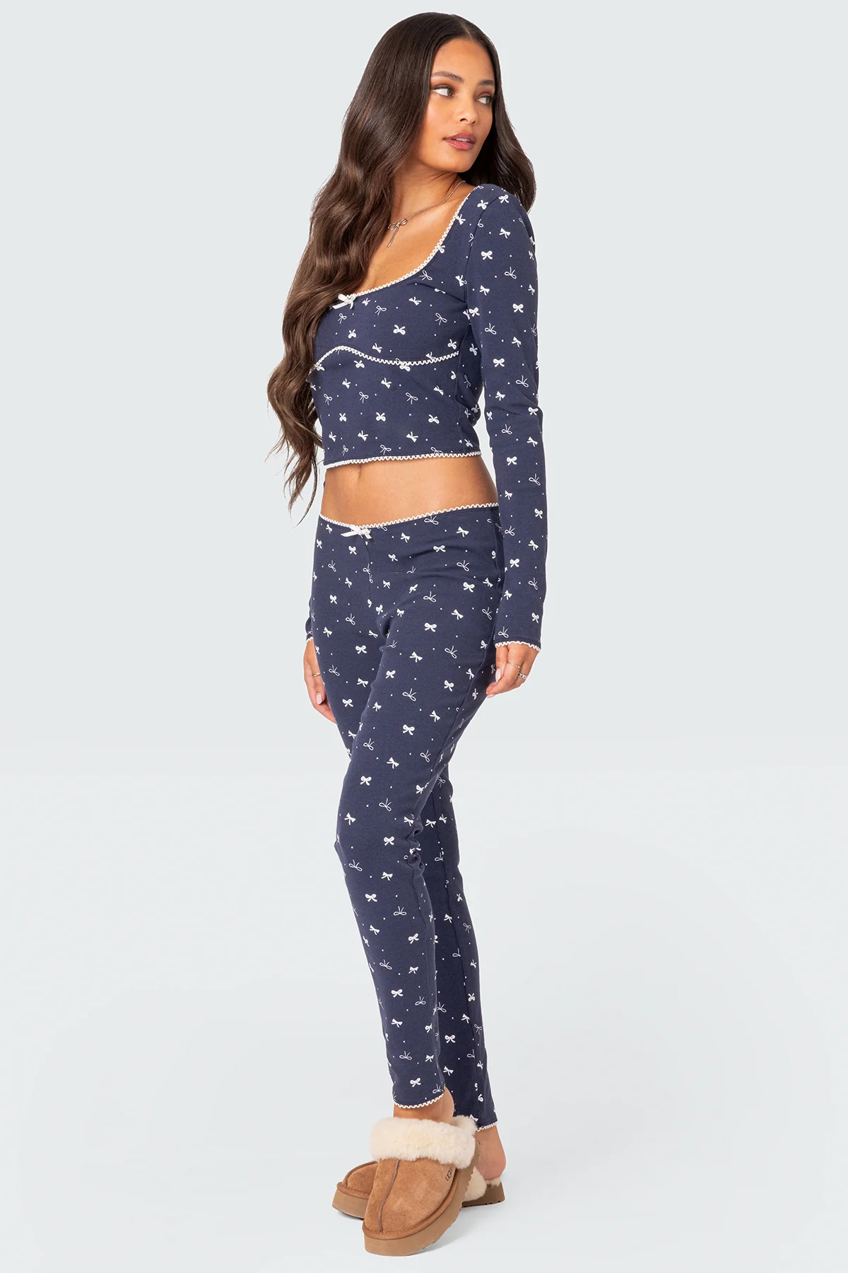 Bradley Bow Print Ribbed Pajama Top - Image 5
