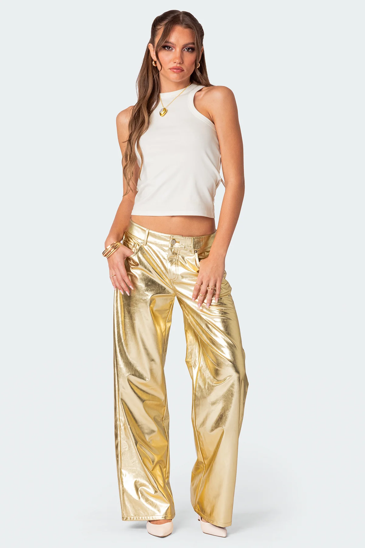 Rochelle Low Rise Metallic Jeans - Image 5