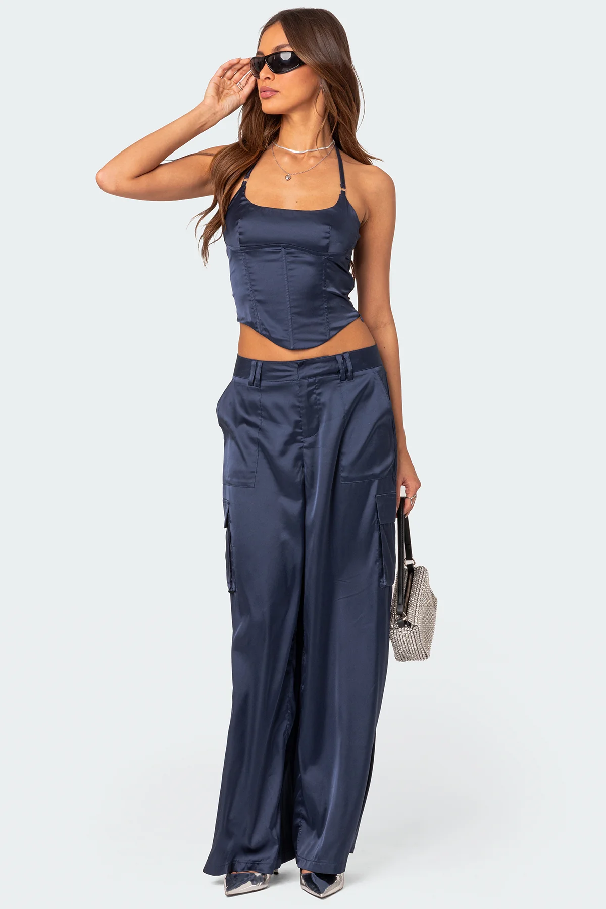 Kelsey Satin Effect Trousers - Image 5