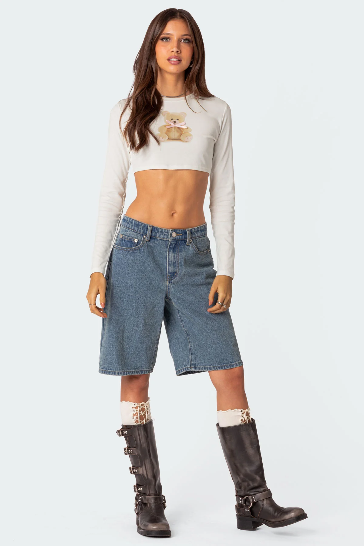 Ted Cropped Long Sleeve T Shirt - Image 2