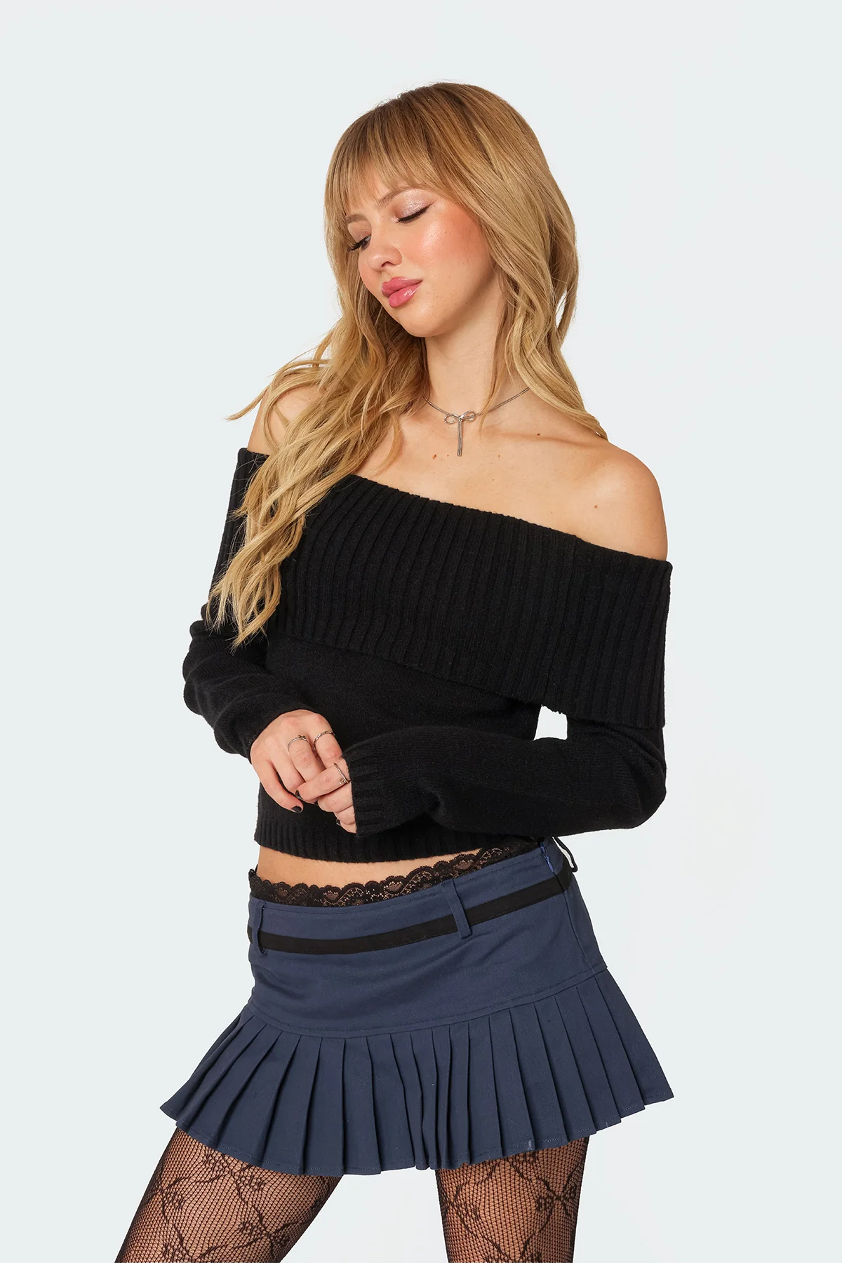 Tamara Fold Over Knit Top - Image 3