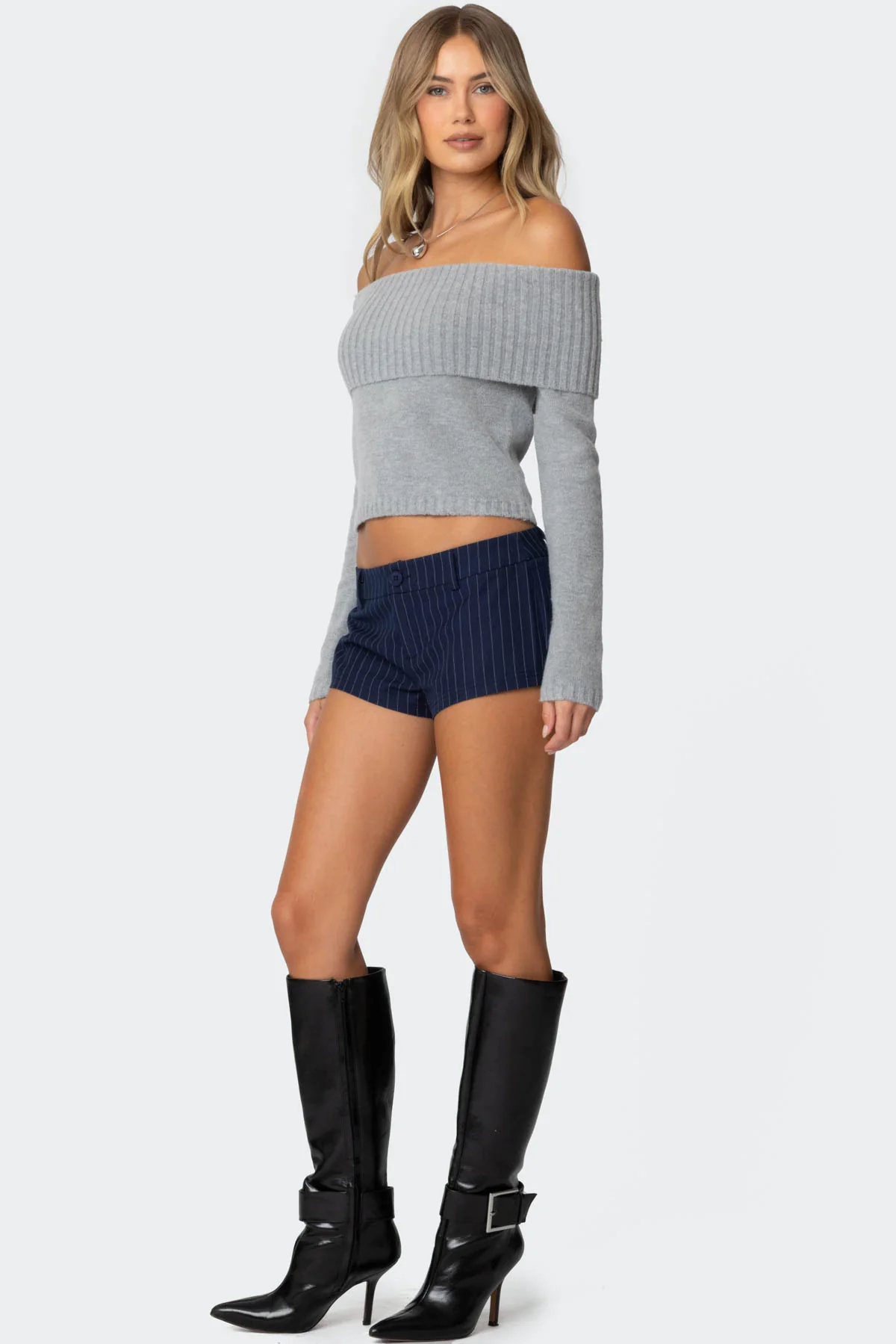 Tamara Fold Over Knit Top - Image 4