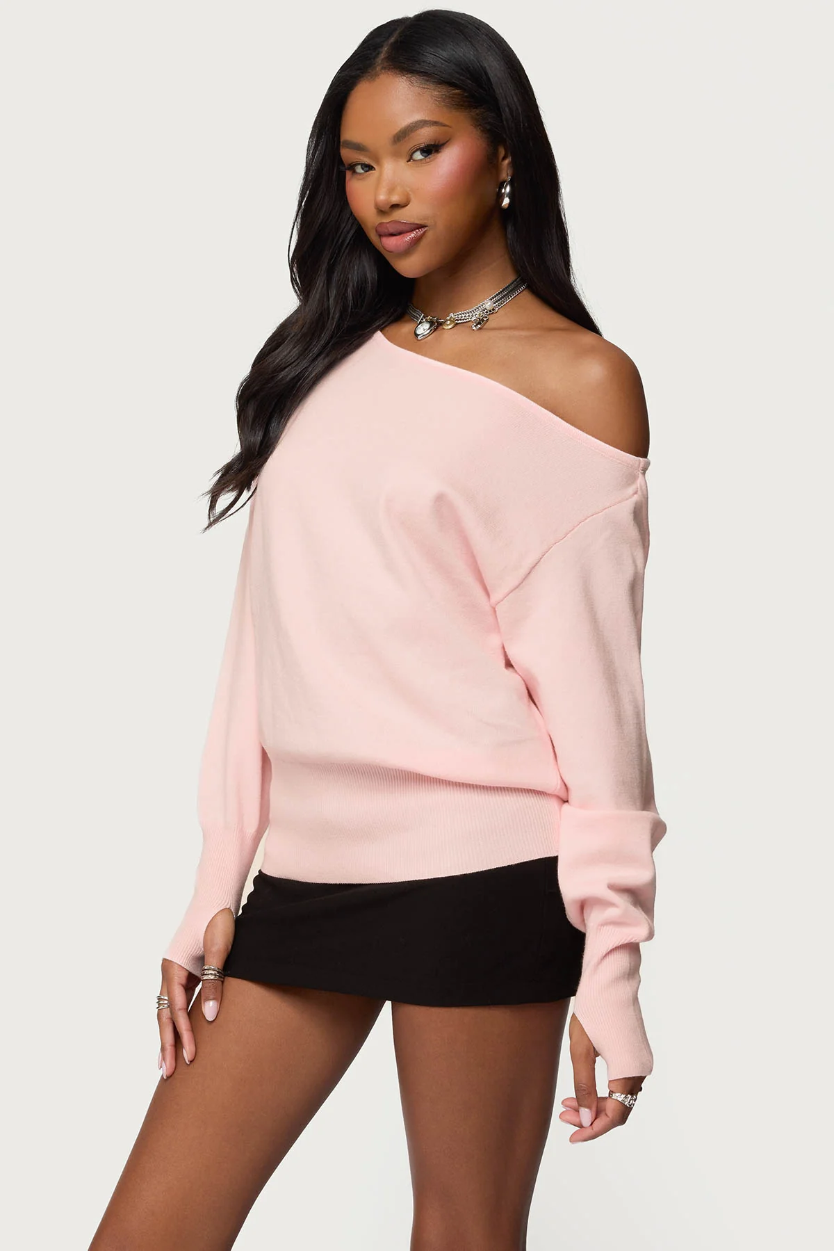Off Shoulder Oversized Sweater - Image 3