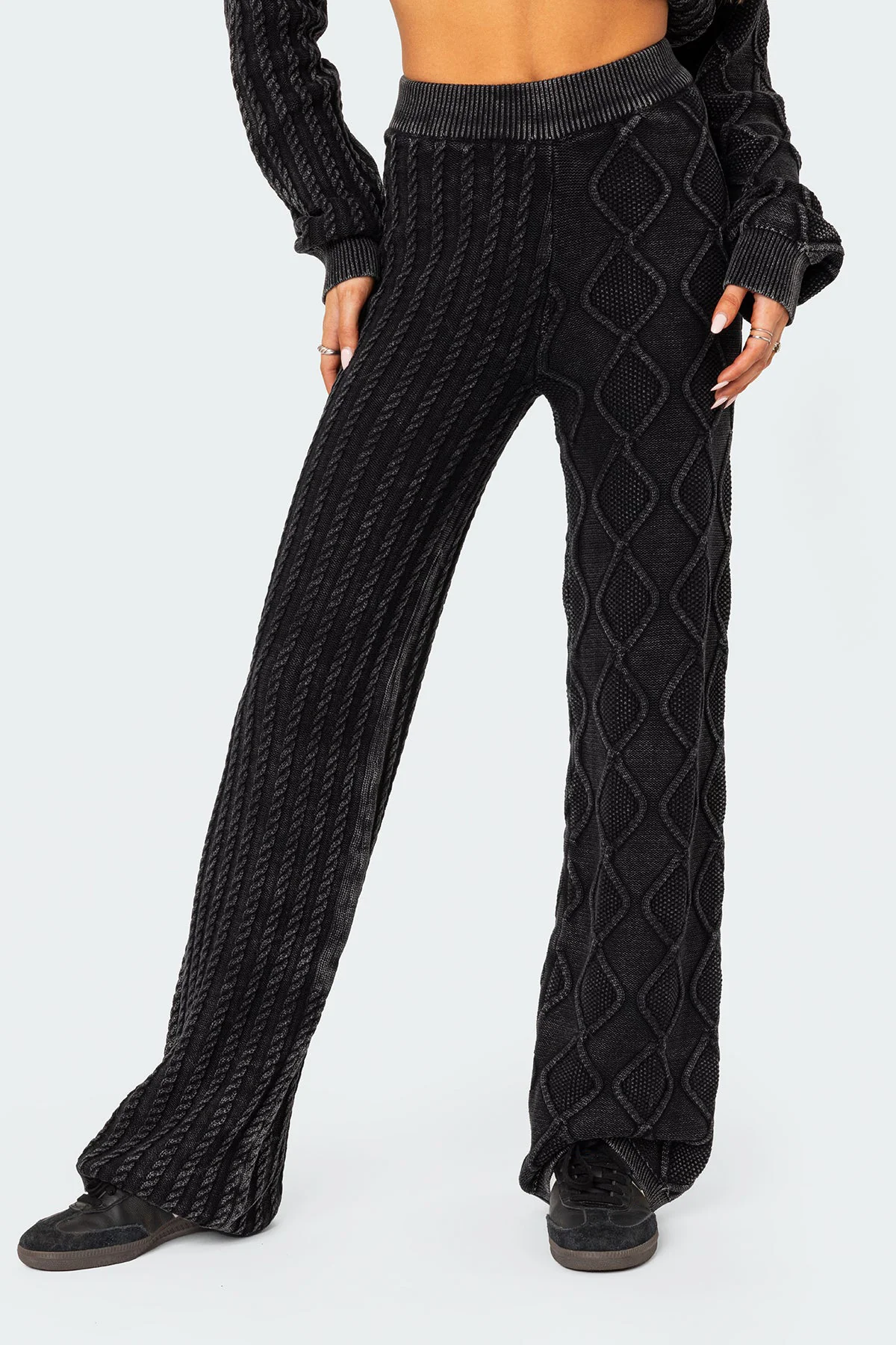 Toni Acid Wash Cable Knit Pants - Image 2