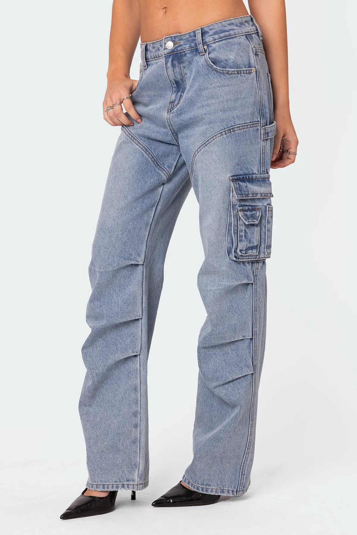 Winslow Mid Rise Straight Leg Cargo Jeans - Image 3