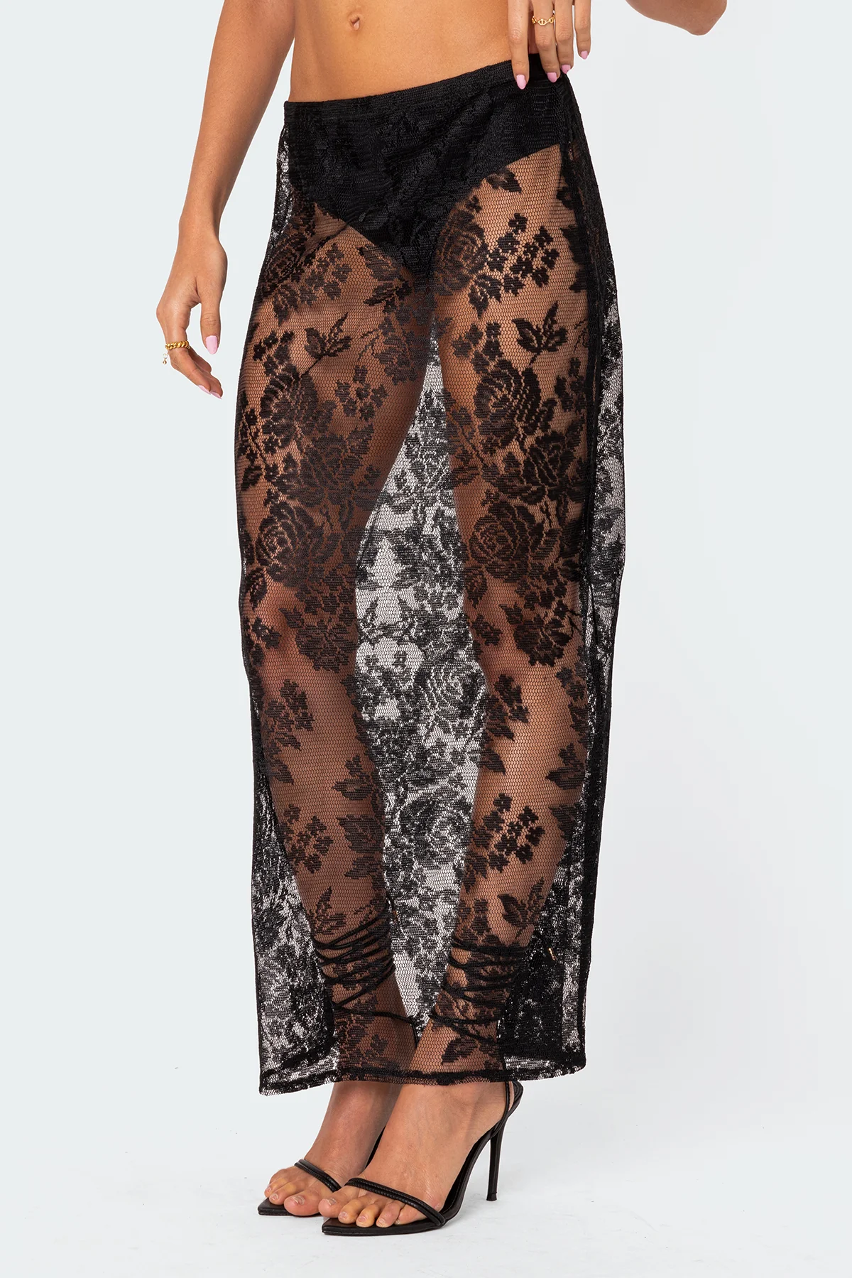 Bess Sheer Lace Maxi Skirt - Image 4