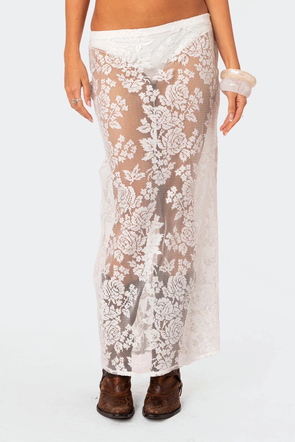 Bess Sheer Lace Maxi Skirt - Image 2