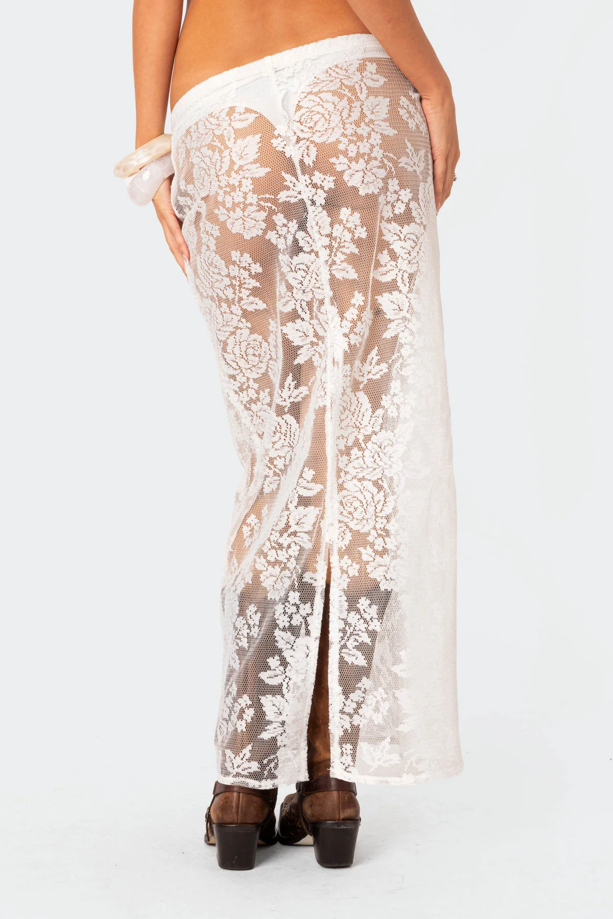 Bess Sheer Lace Maxi Skirt - Image 4