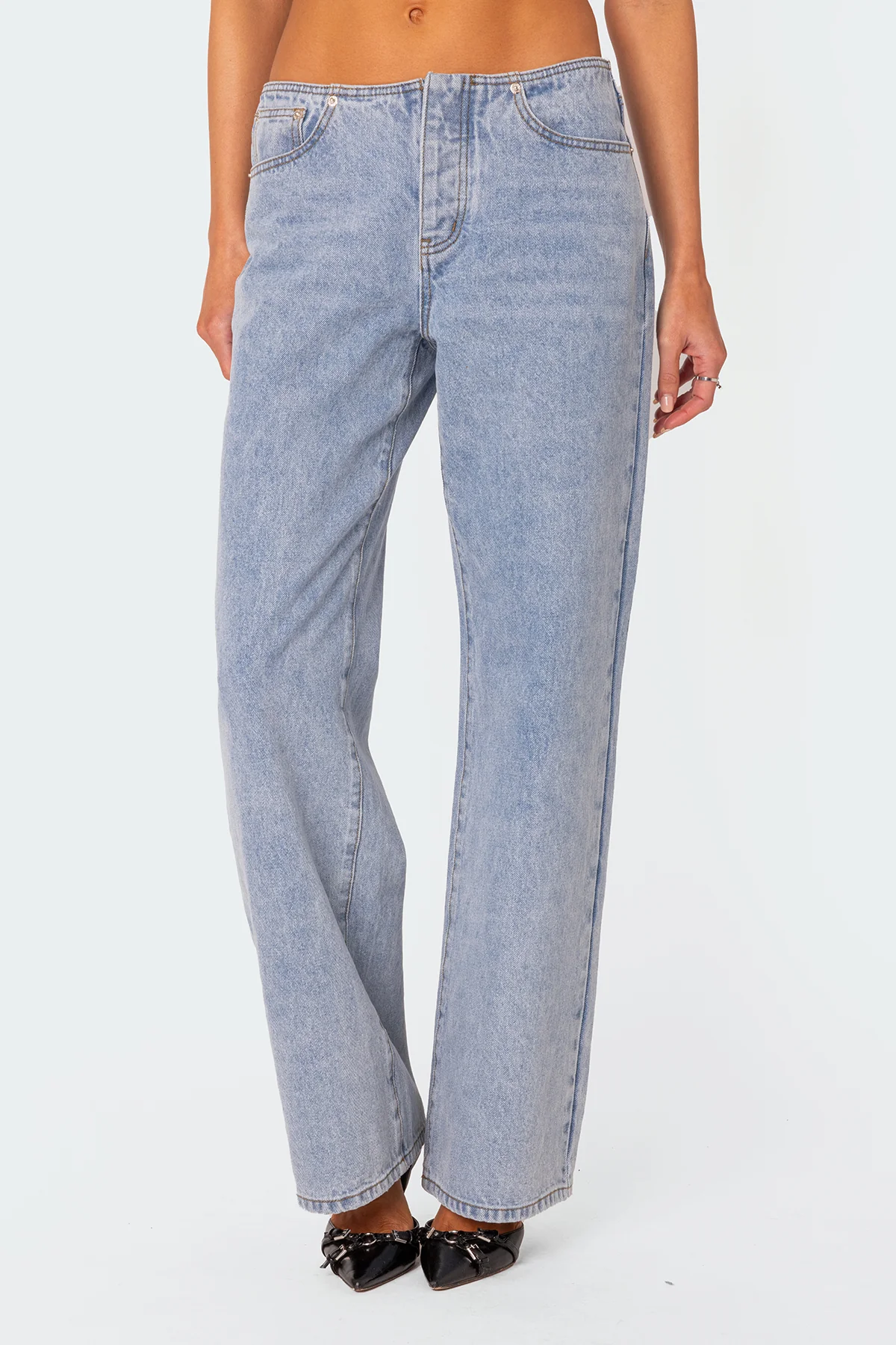 No Waistband Low Rise Baggy Jeans - Image 2