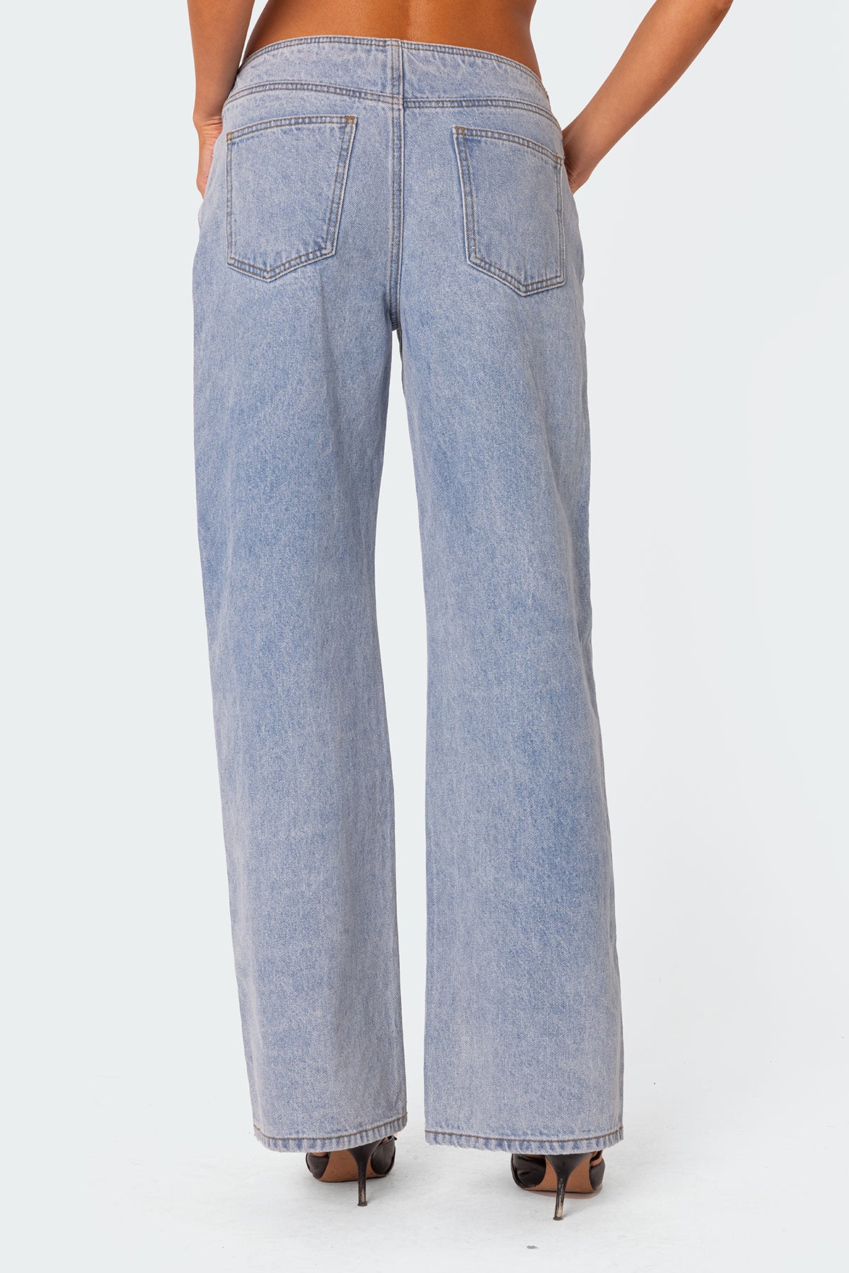 No Waistband Low Rise Baggy Jeans - Image 4