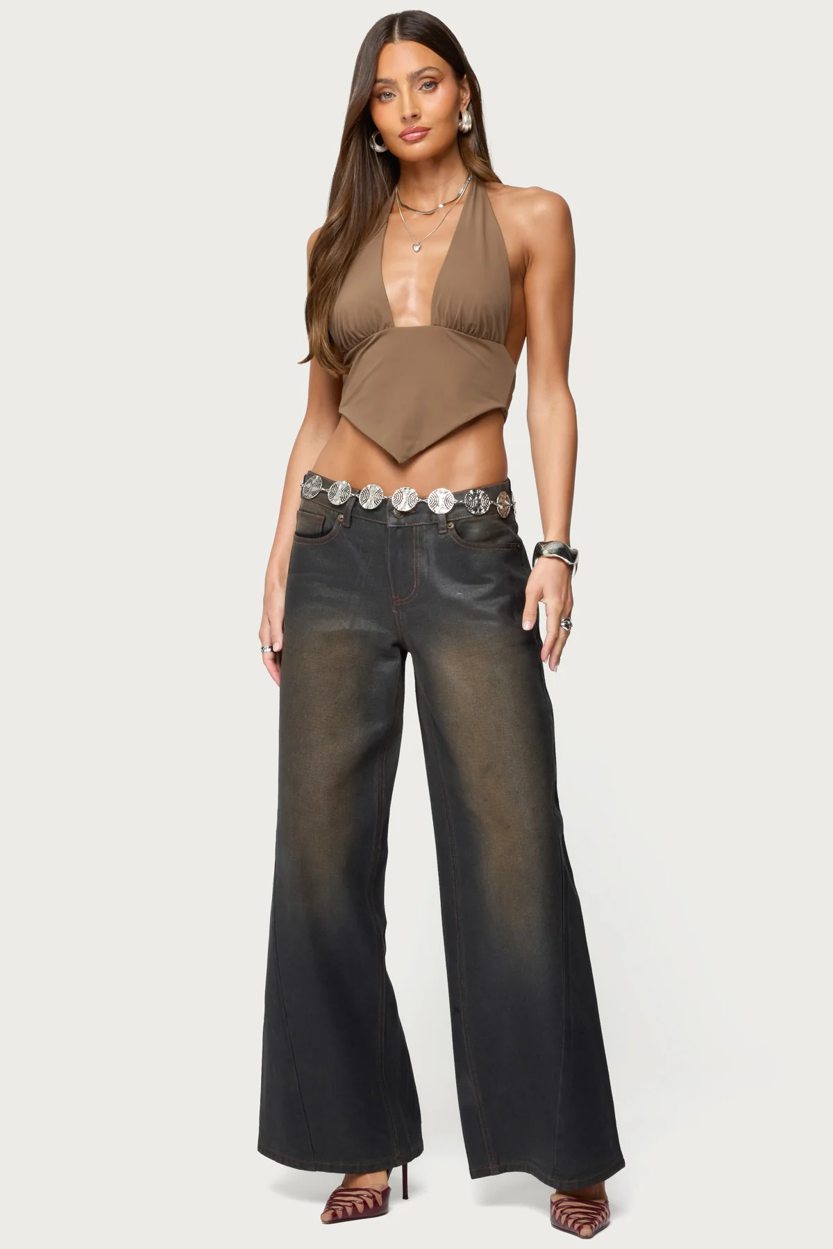 Open Back Triangle Halter Top - Image 6
