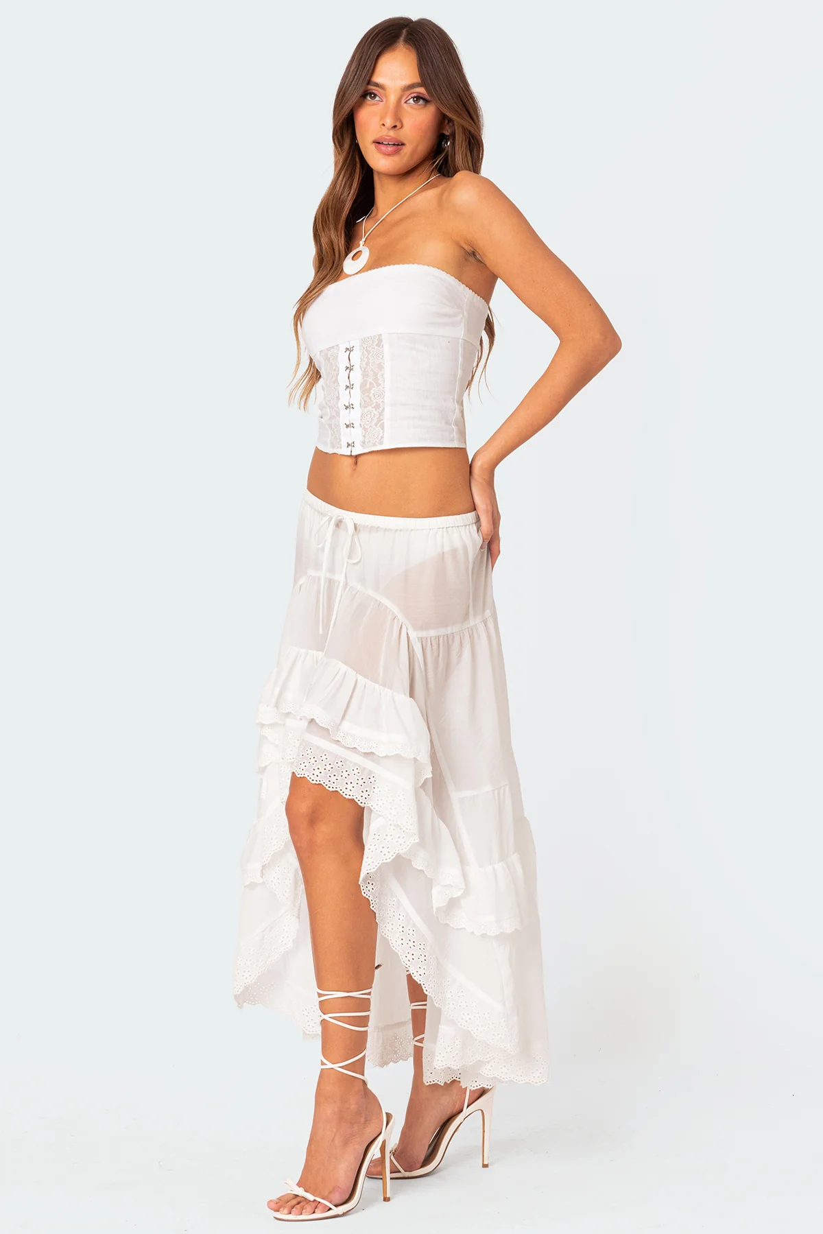 Lacey Linen Look Corset - Image 4