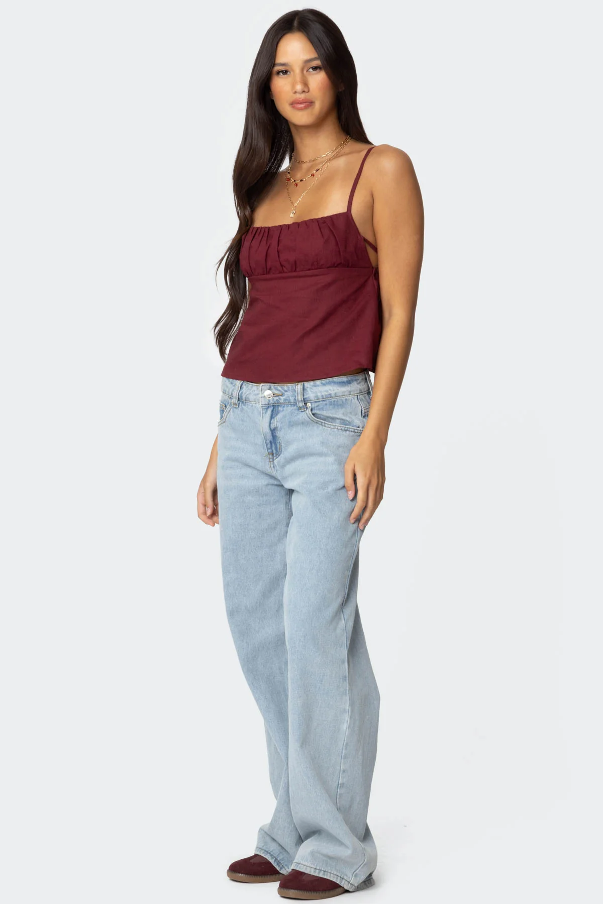 Linen Look Open Back Top - Image 5