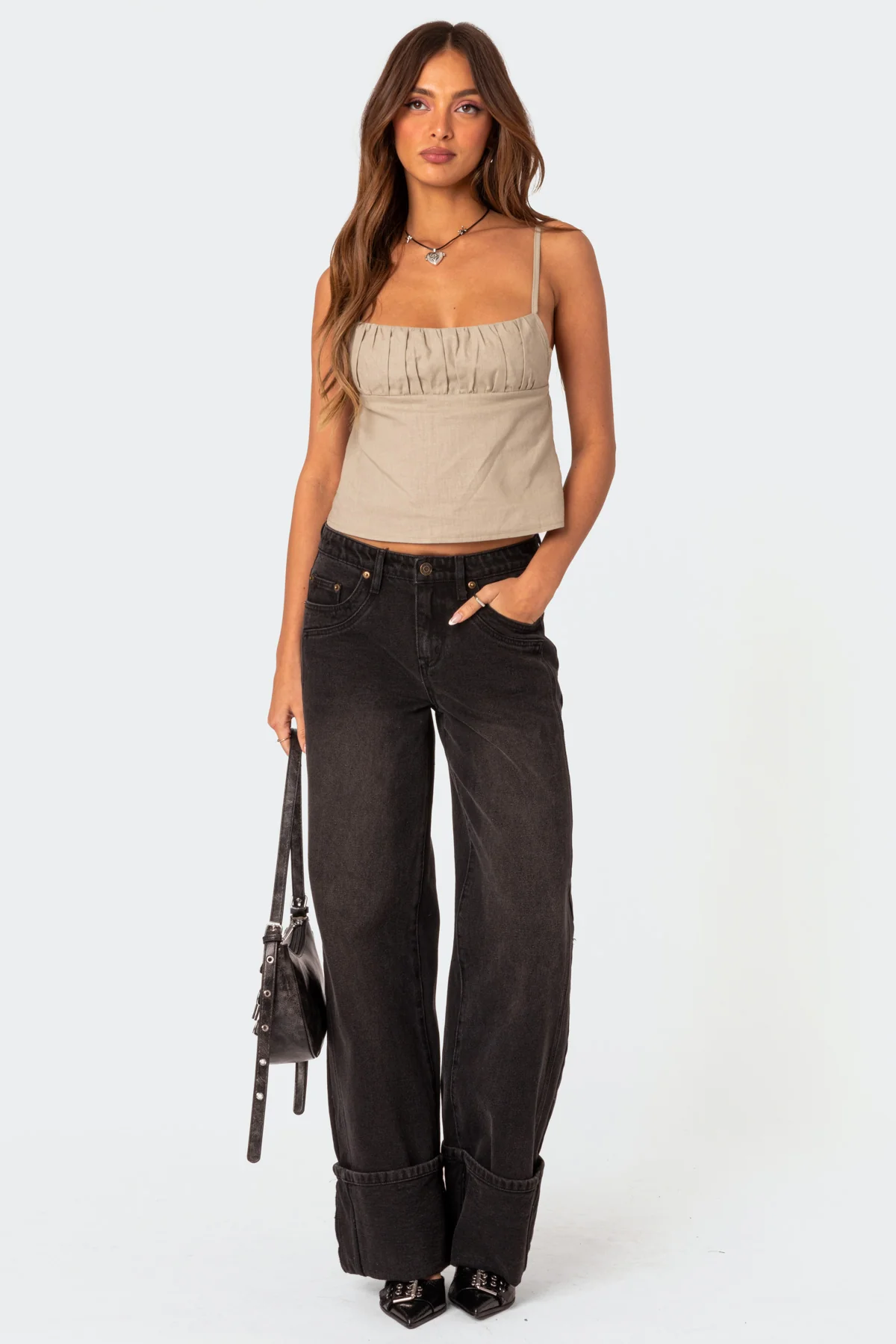 Linen Look Open Back Top - Image 2