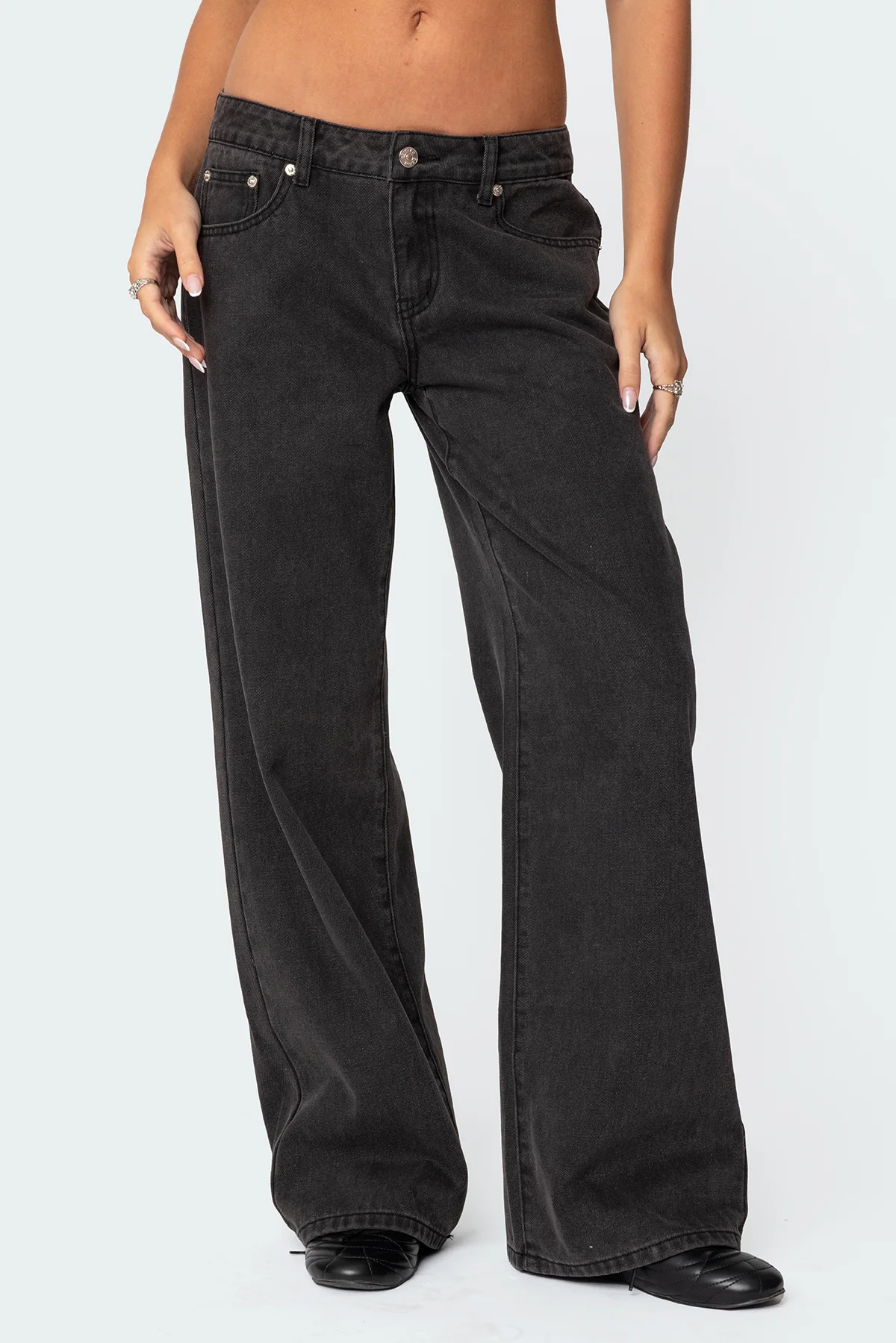 Bow Pocket Low Rise Baggy Jeans - Image 2