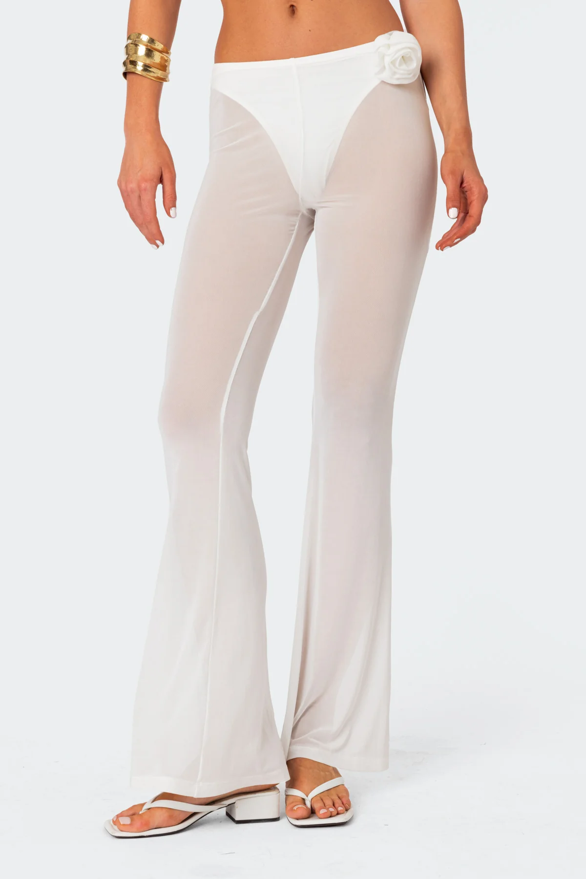 Flo Sheer Mesh Flared Pants - Image 2