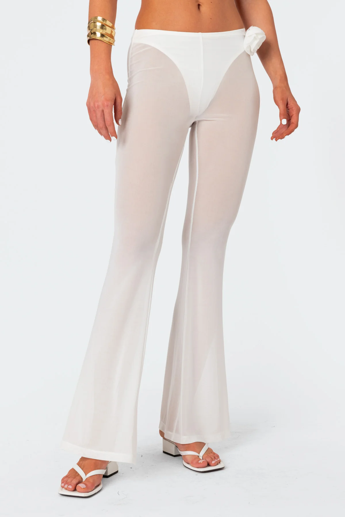 Flo Sheer Mesh Flared Pants - Image 3
